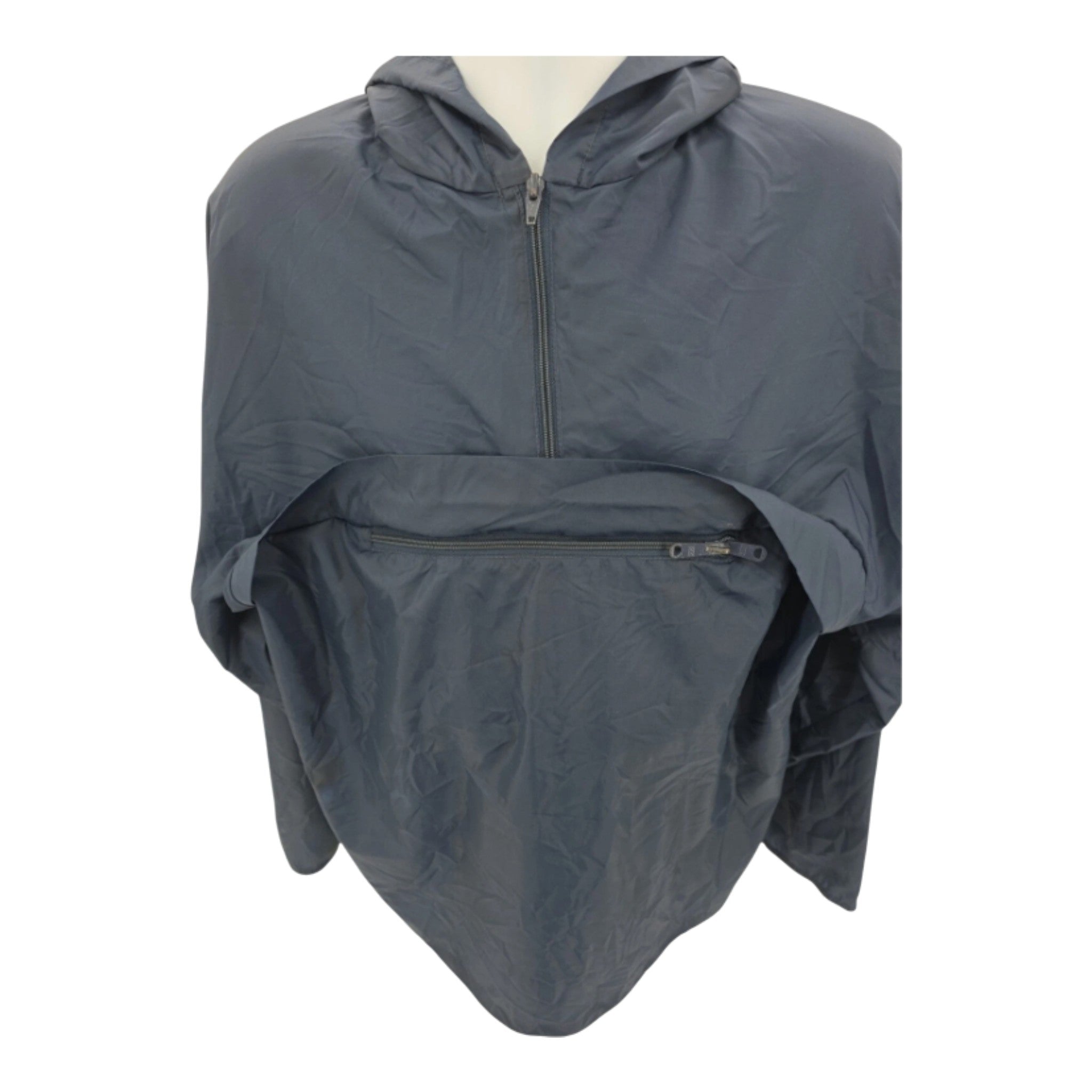 Unbranded Lightweight Zippered Nylon Blue Golf Rain Jacket With Hood Size XXL