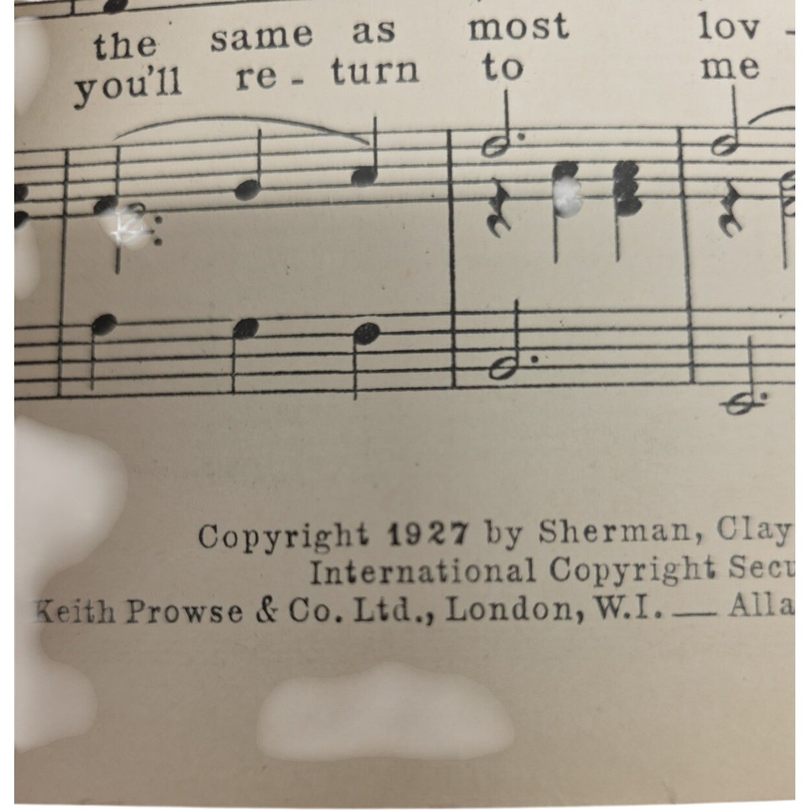 1927 I’m in Heaven When I See You Smile Love Waltz Diane Song Sheet Vintage