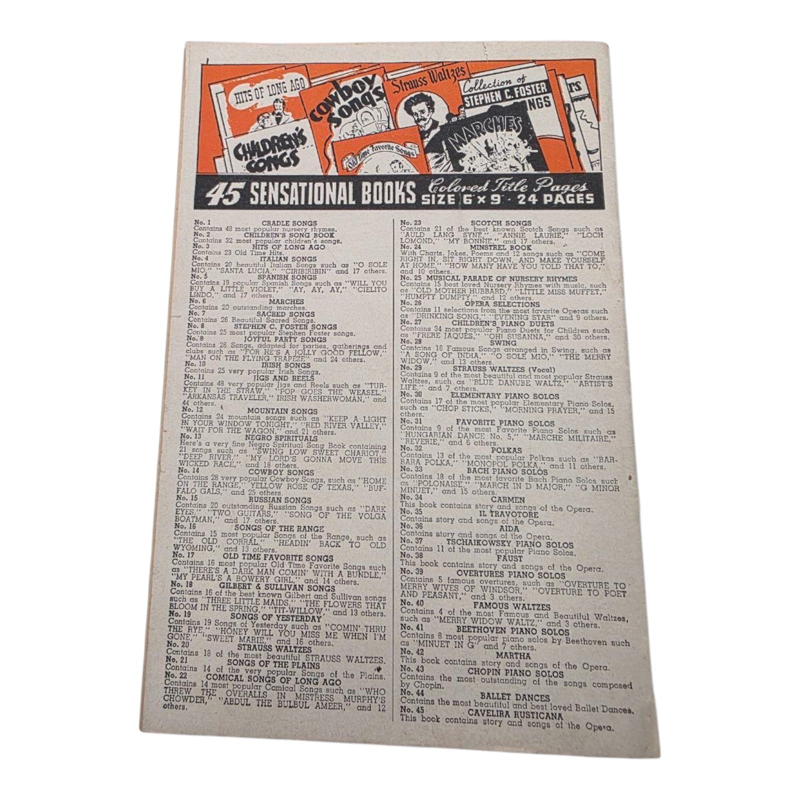 Hits of Long Ago 1937 Belmont Music Company Vintage Music Songbook