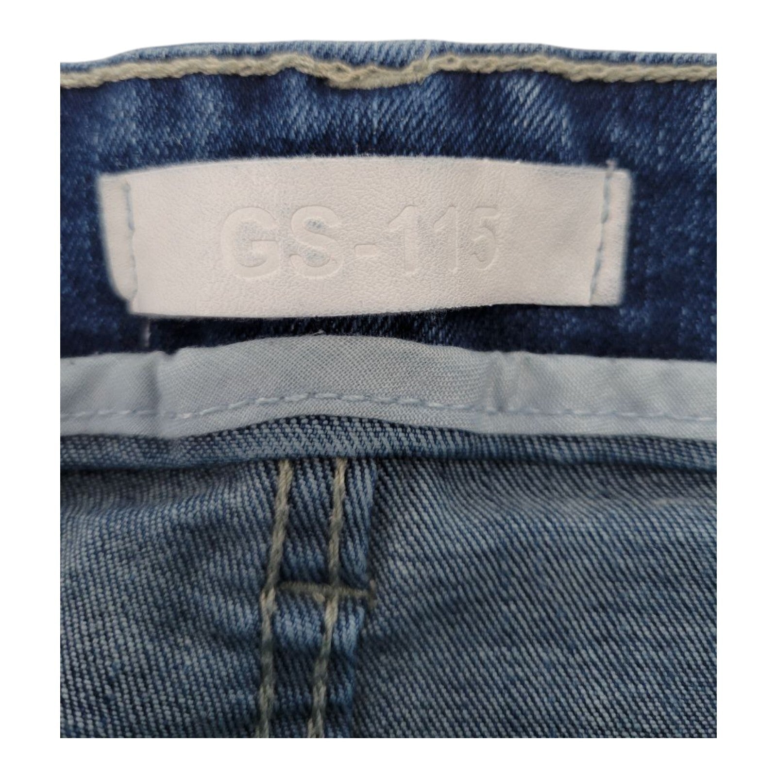 GS-115 Mens Paint Splatter Distressed Slim Fit Blue Denim Jeans Size 38