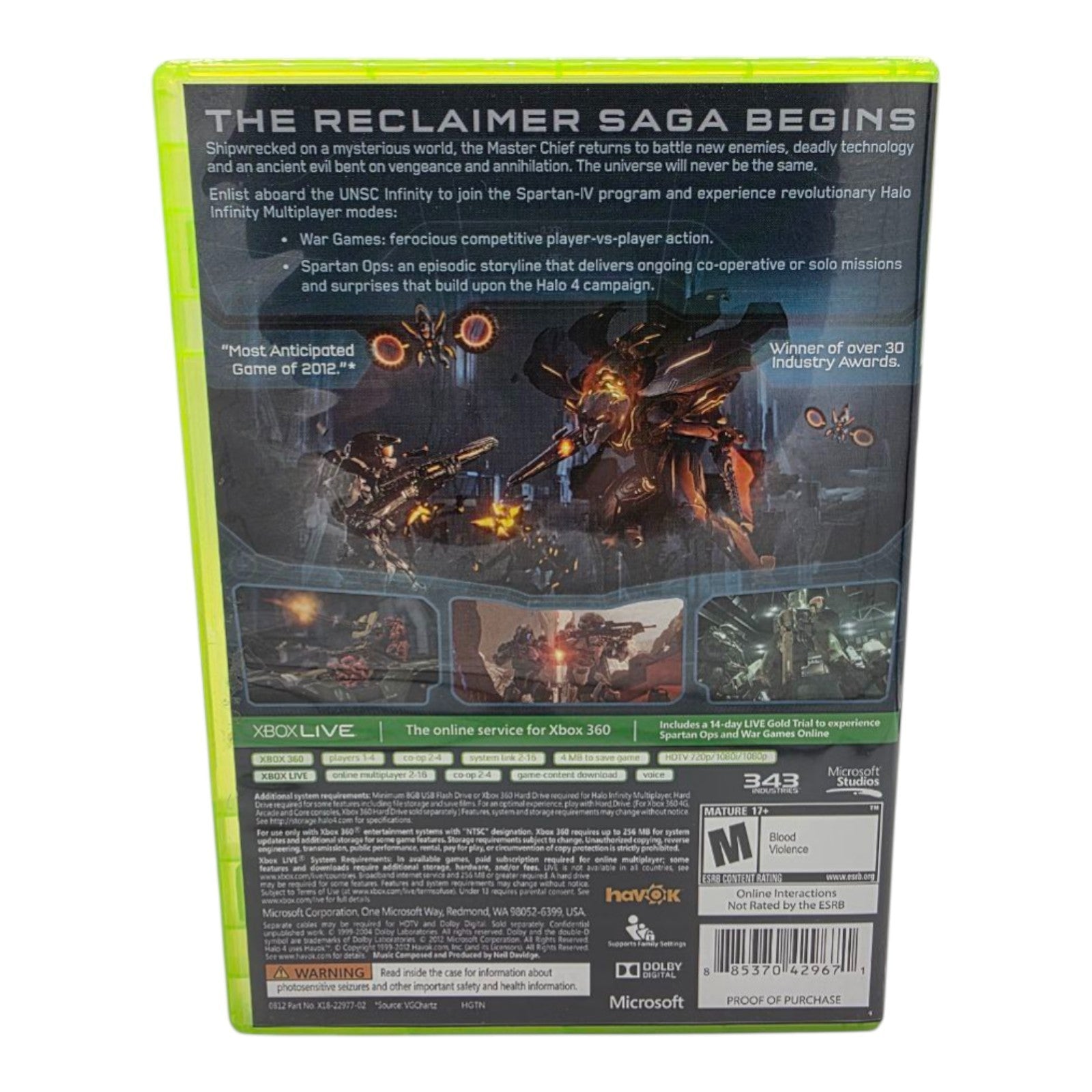 Microsoft Halo 4 Xbox 360 Complete Tested 2 Discs Set 2012 No Manual