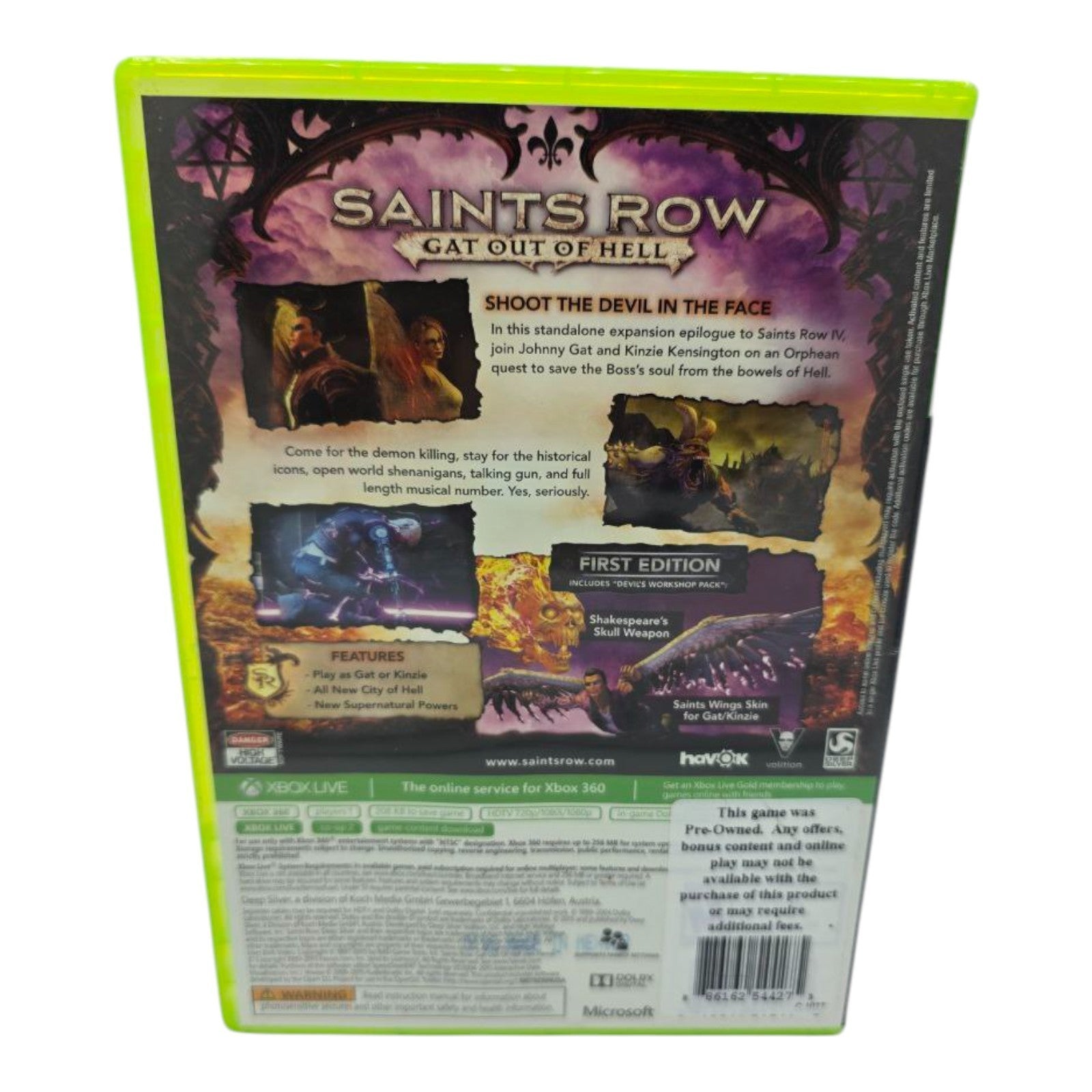 Saints Row Gat Out of Hell First Edition Xbox 360 Complete w/ Manual Tested 2015