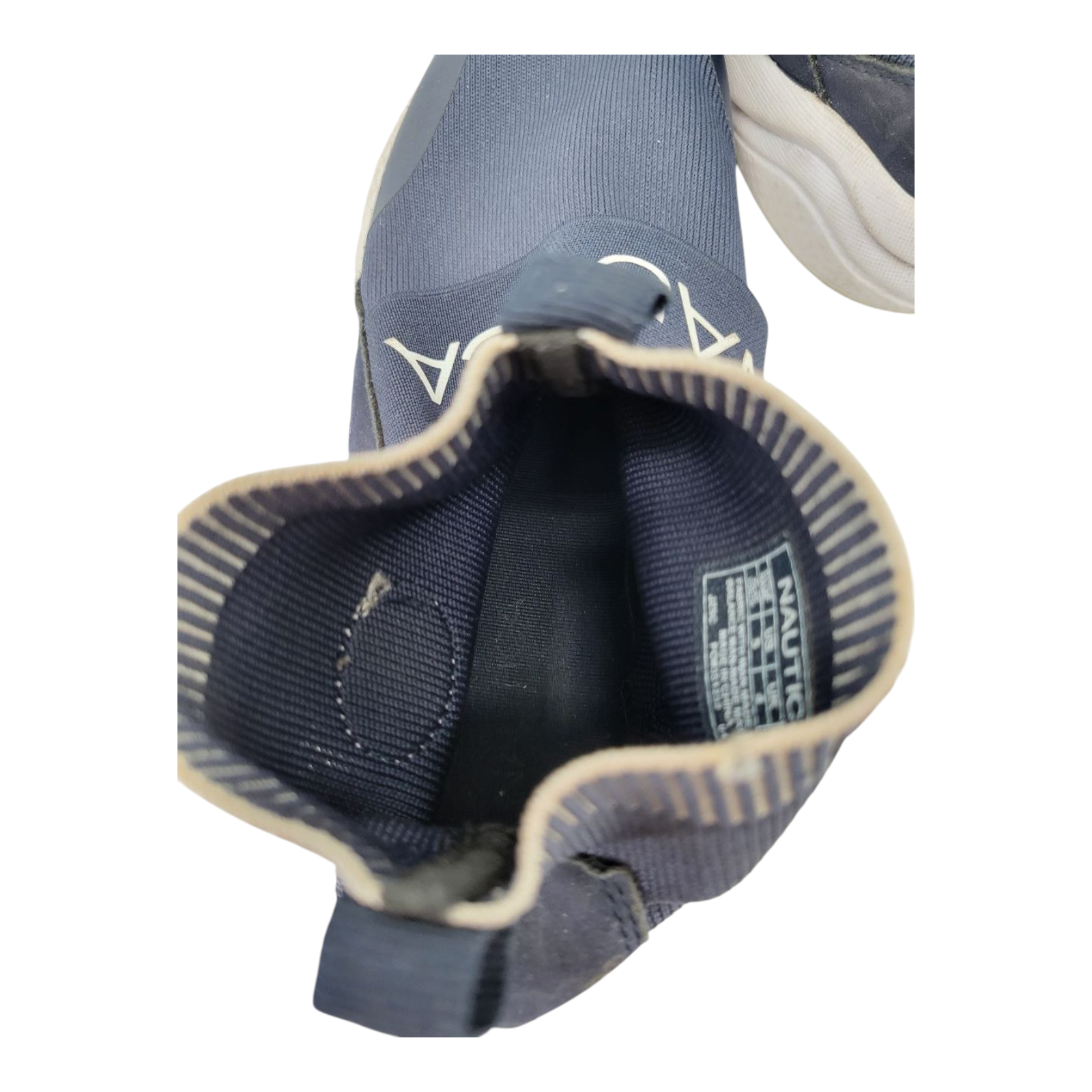 Nautica Unisex Kids Blue Sneakers High Top Sock Slip On Size 5