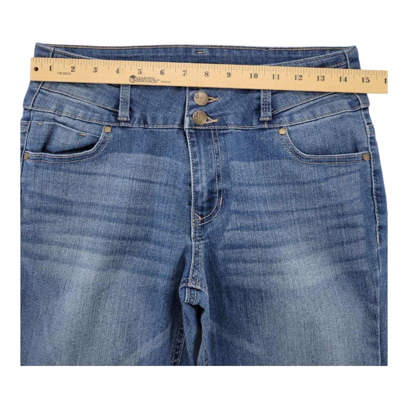 D. Jeans Women's Skinny Jeans Size 6 Blue Stretch High Rise 3-Button