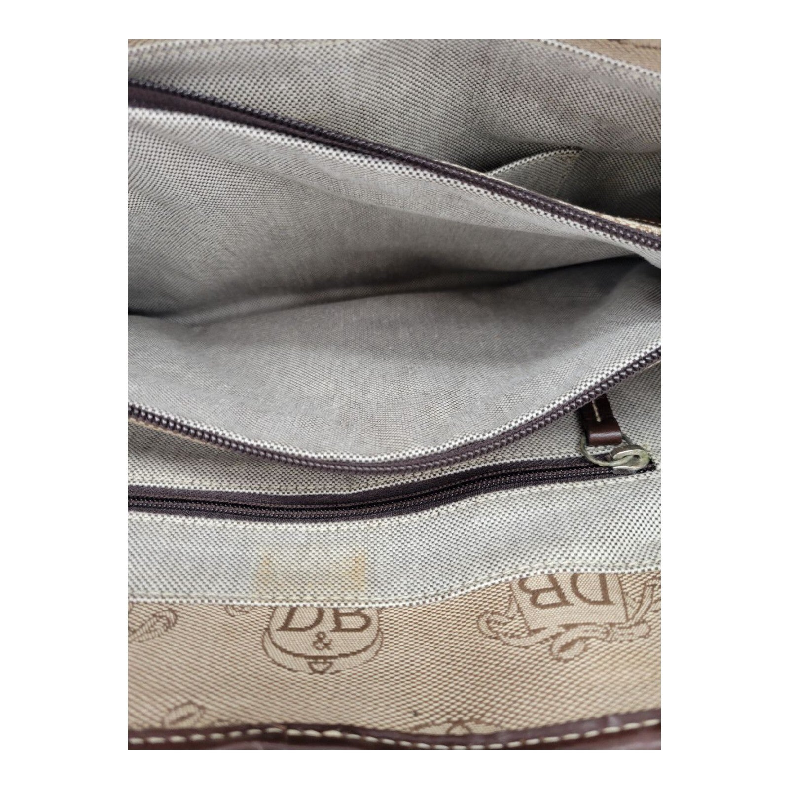 Dooney & Bourke D&B Canvas Brown Tan Satchel Tote Cross Purse Body Bag