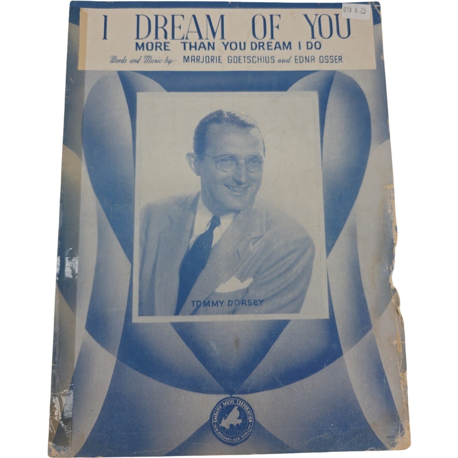 I Dream of You More Than You Dream I Do 1944 Sheet Music featuring Tommy Dorsey