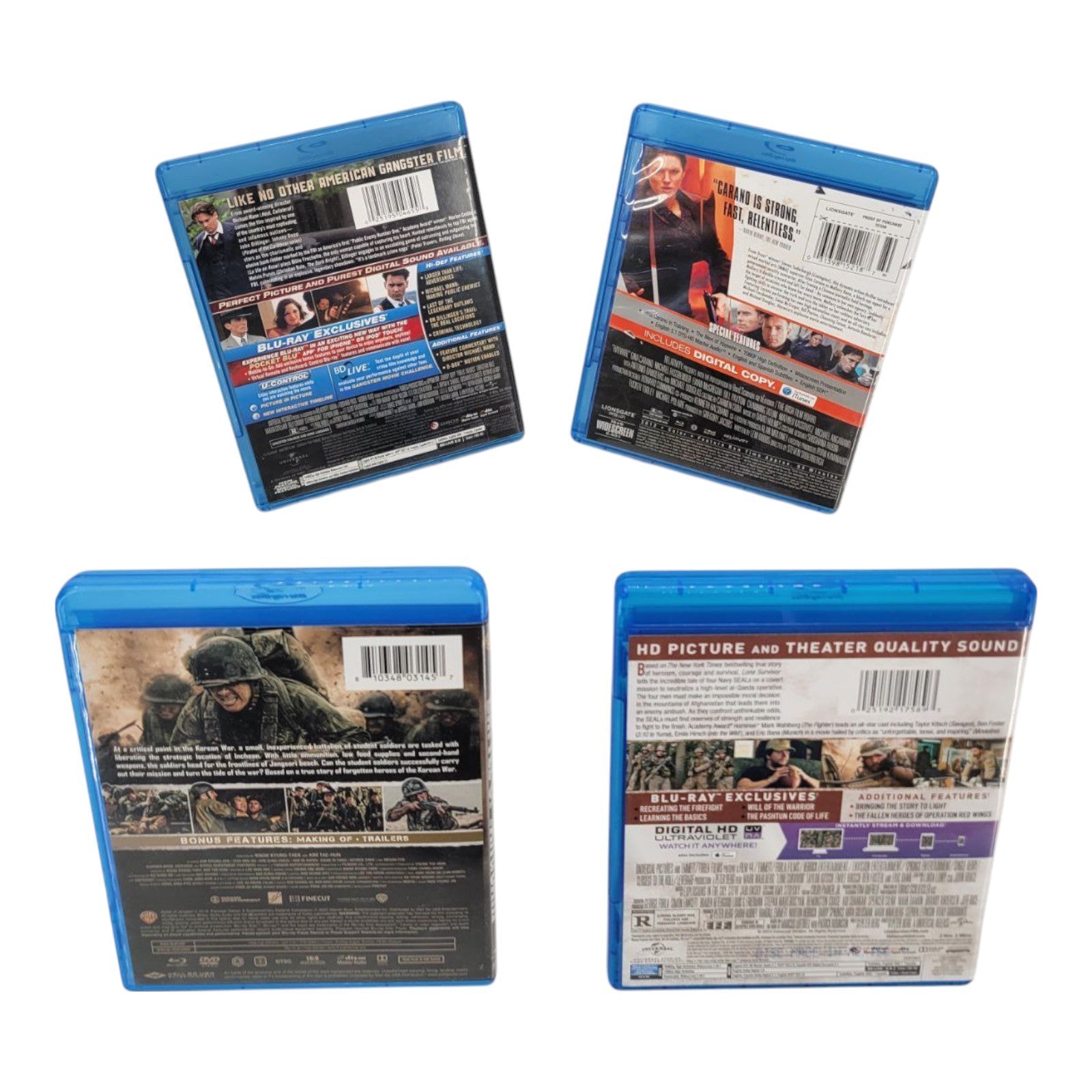 Public Enemies Haywire Lone Survivor Jangsari Blu-ray 4-Movie Bundle