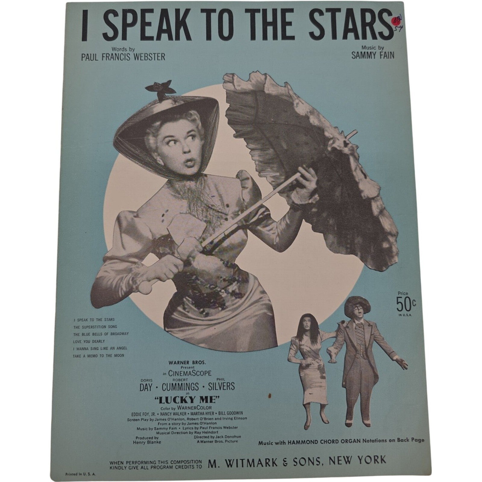 I Speak to the Stars 1954 Vintage Sheet Music From Lucky Me Featuring Doris Day