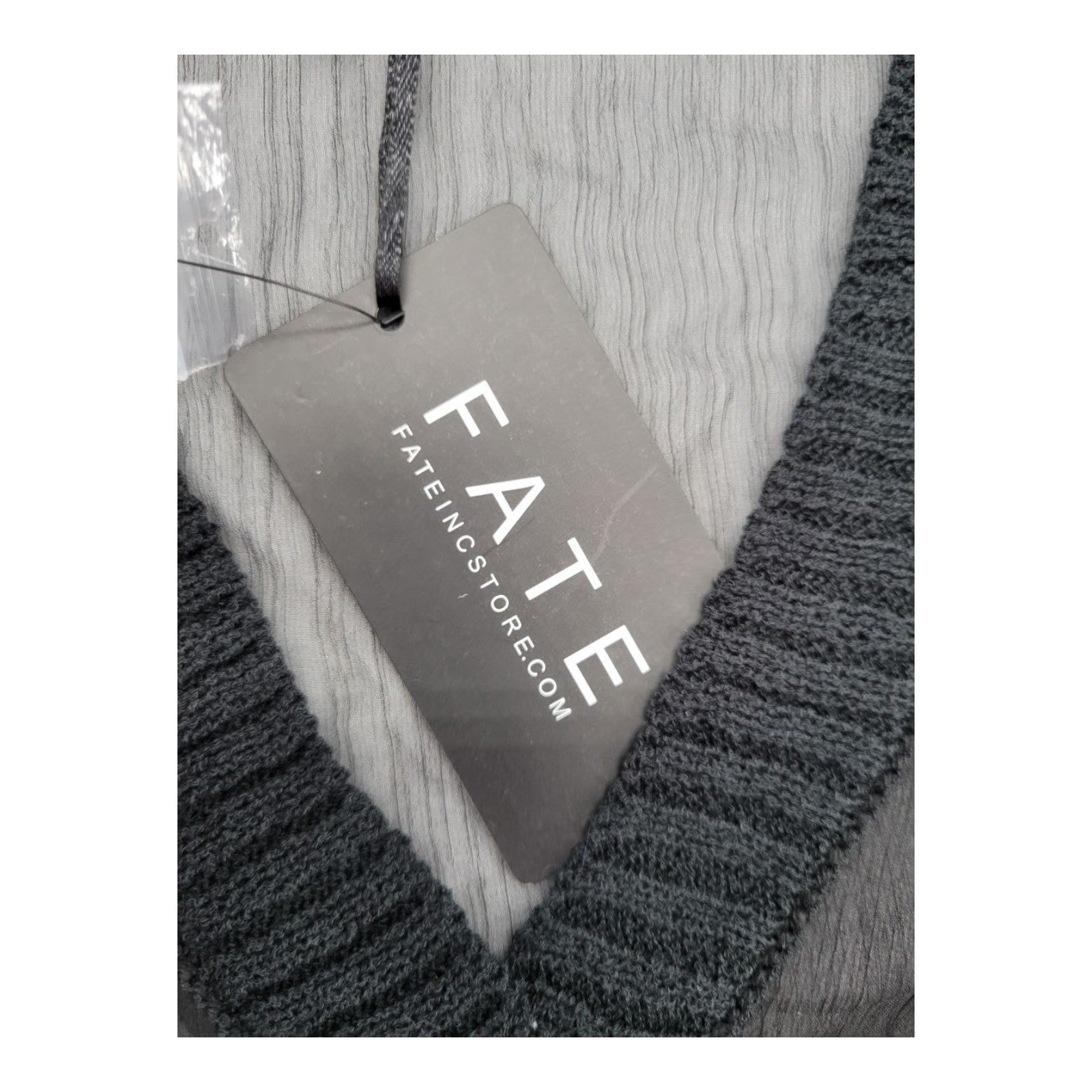 Fate Womens Black Sheer Knit Cardigan Sweater Button Front Long Sleeve M