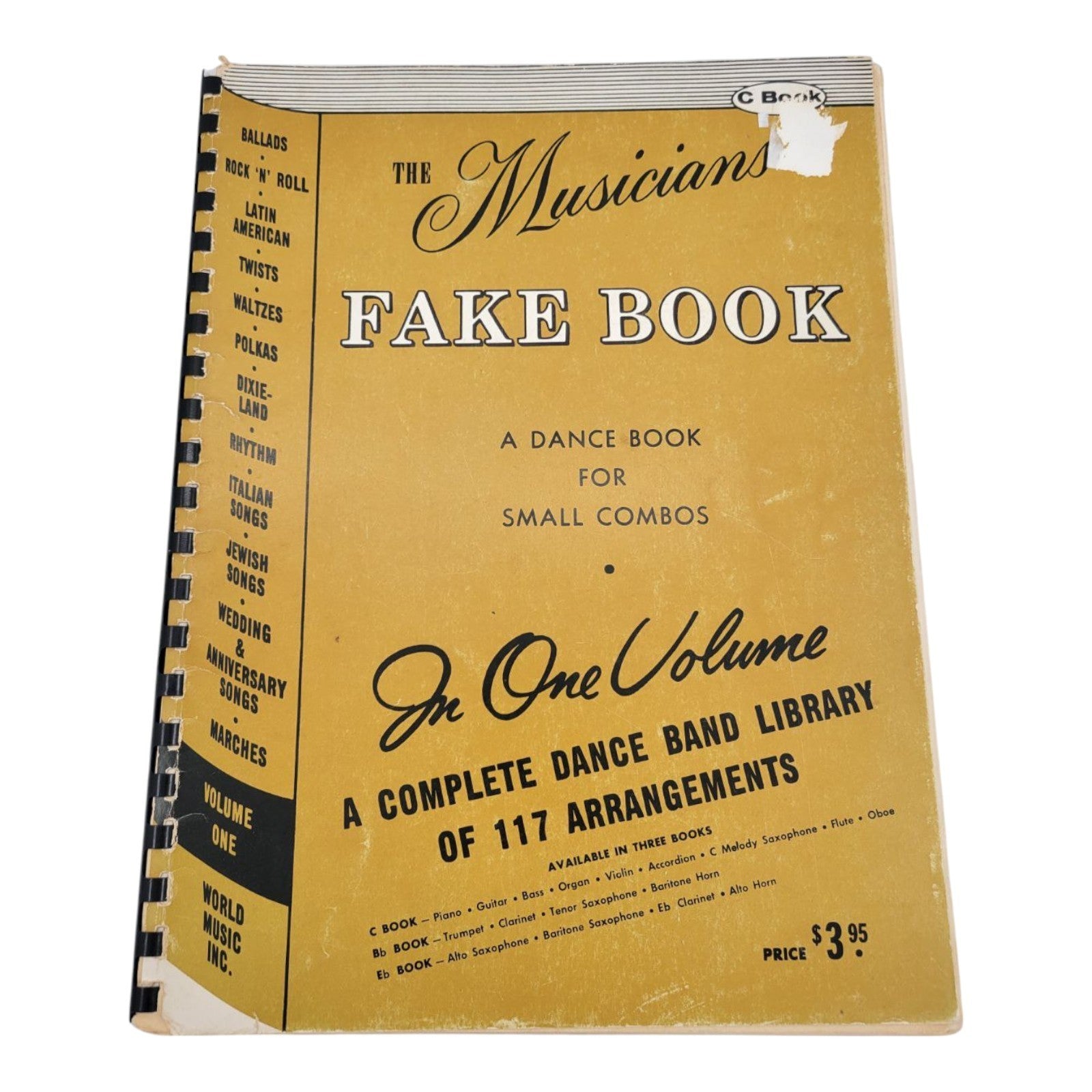 The Musicians Fake Book Vol 1 C Book Dance Band Library 117 Arrangements 1962
