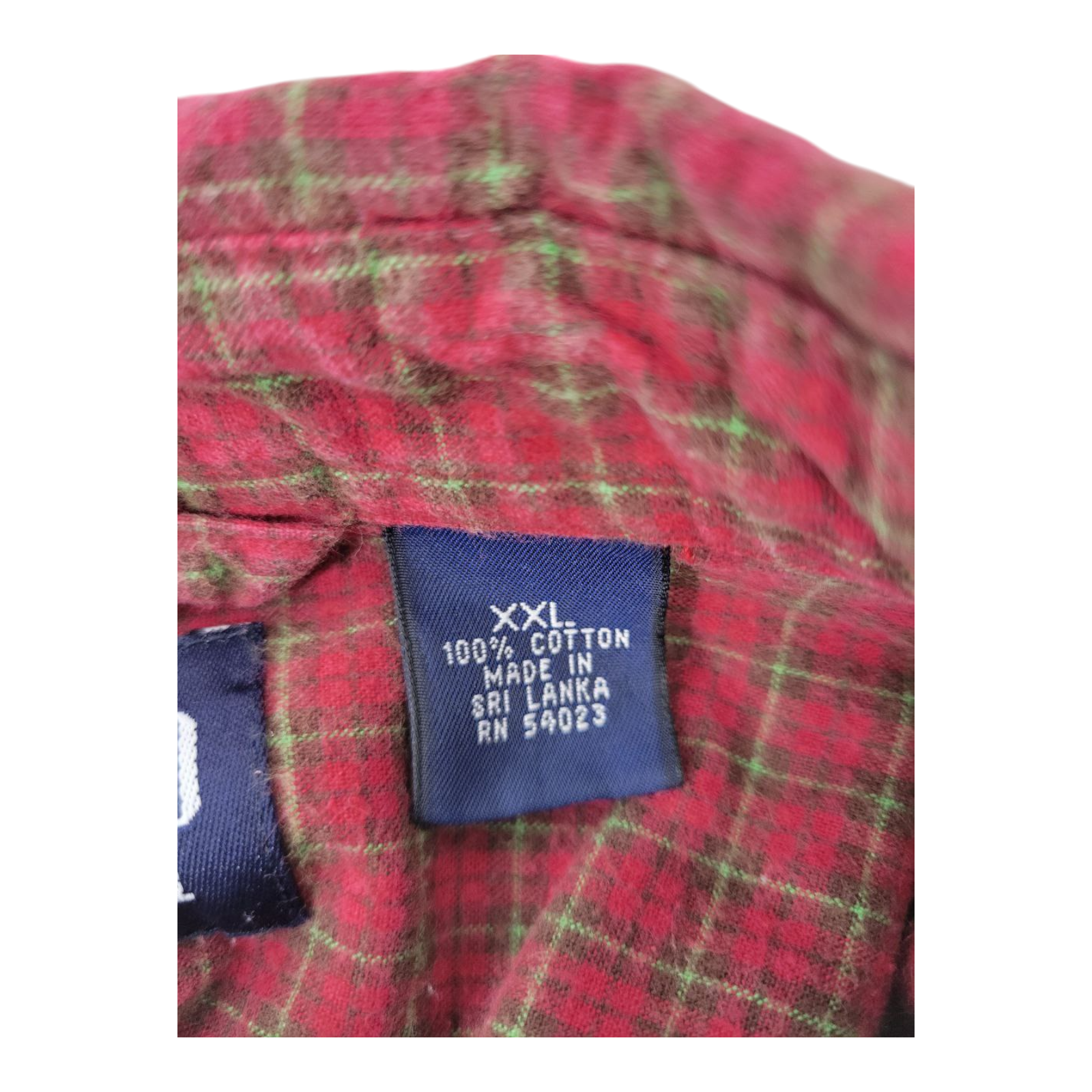 Gap Mens Red Green Plaid Flannel Shirt Long Sleeve XXL