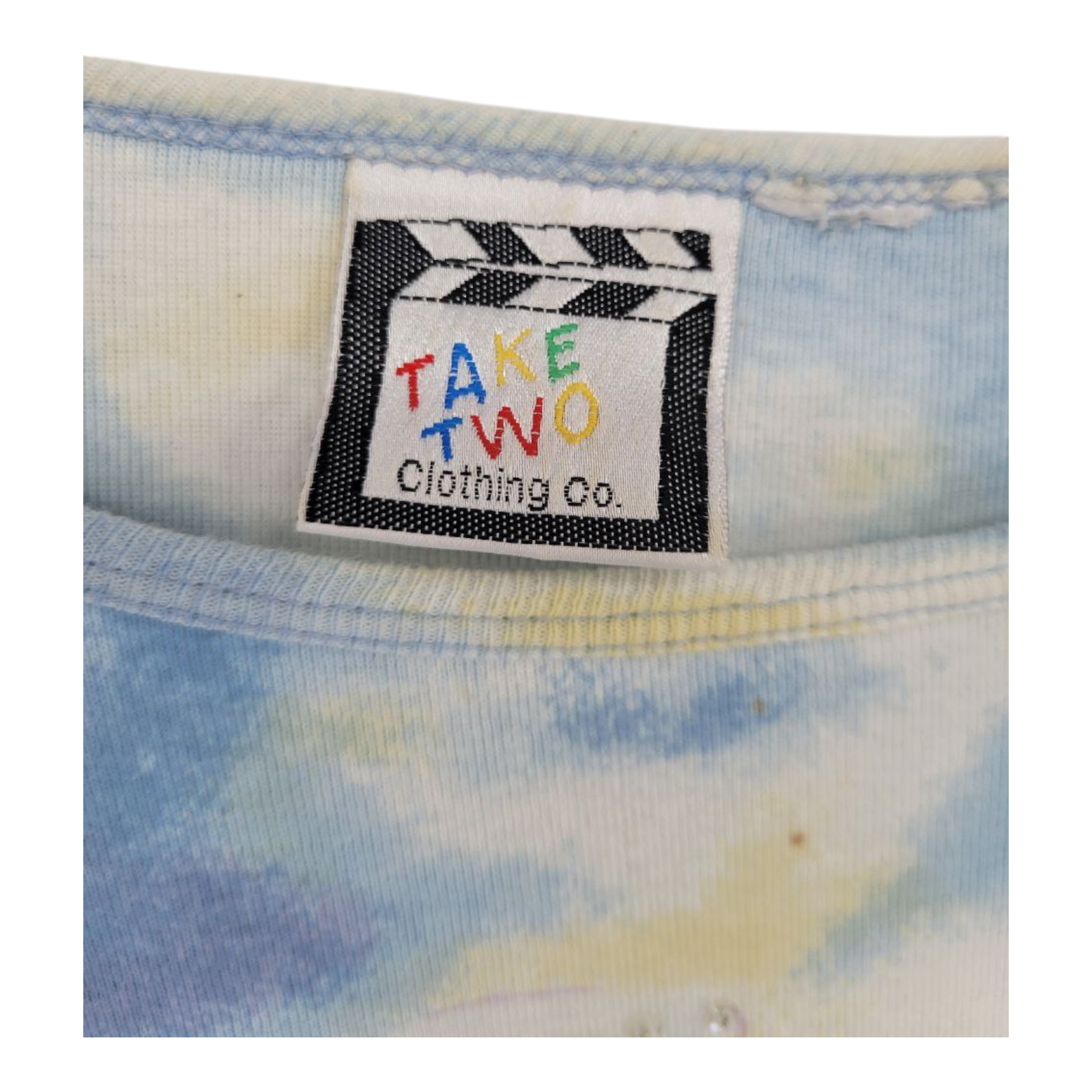 Take Two Clothing Co Coastal Village Beaded Womens Short Sleeve Top L