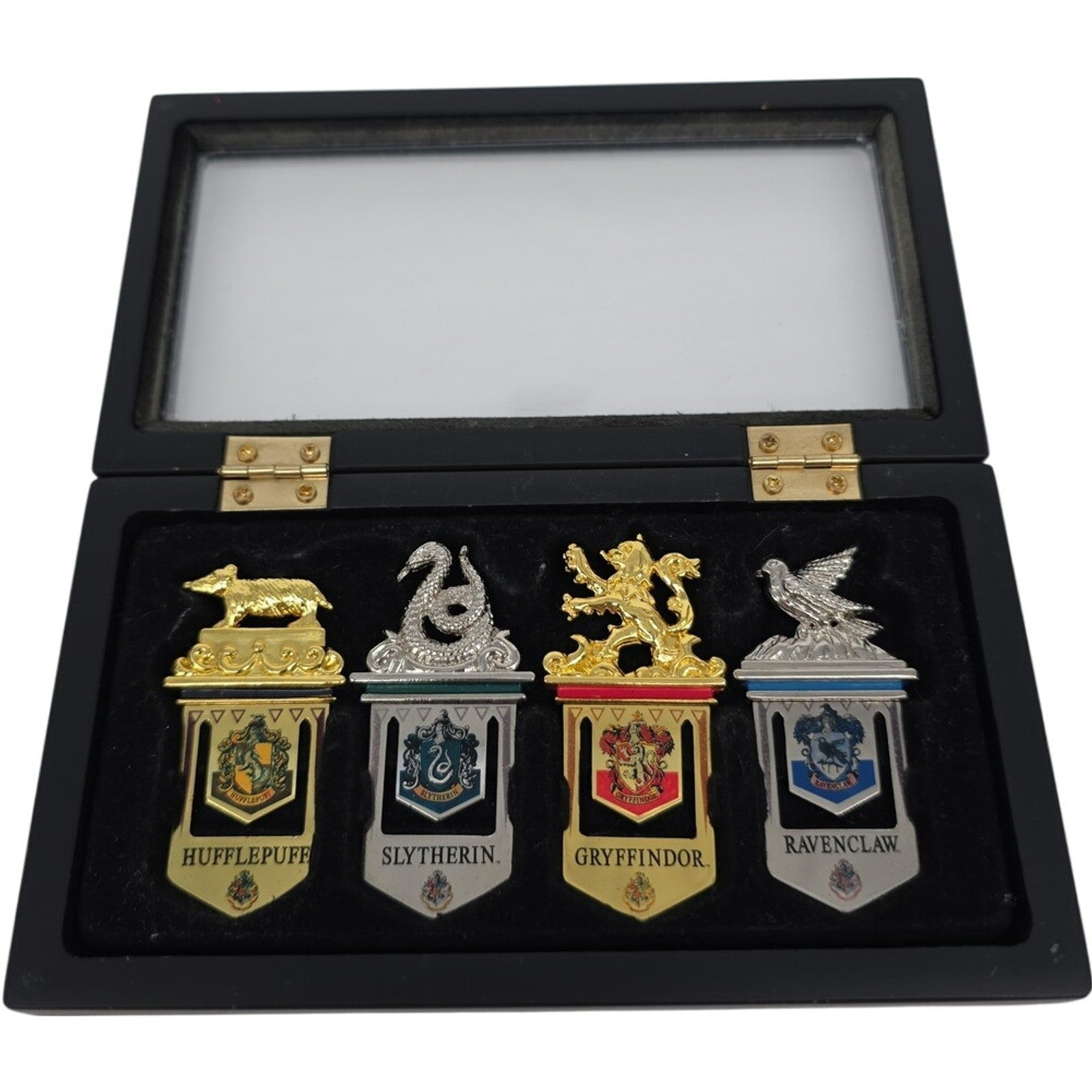 Harry Potter Hogwarts House Metal Bookmarks in Case Collection of 4