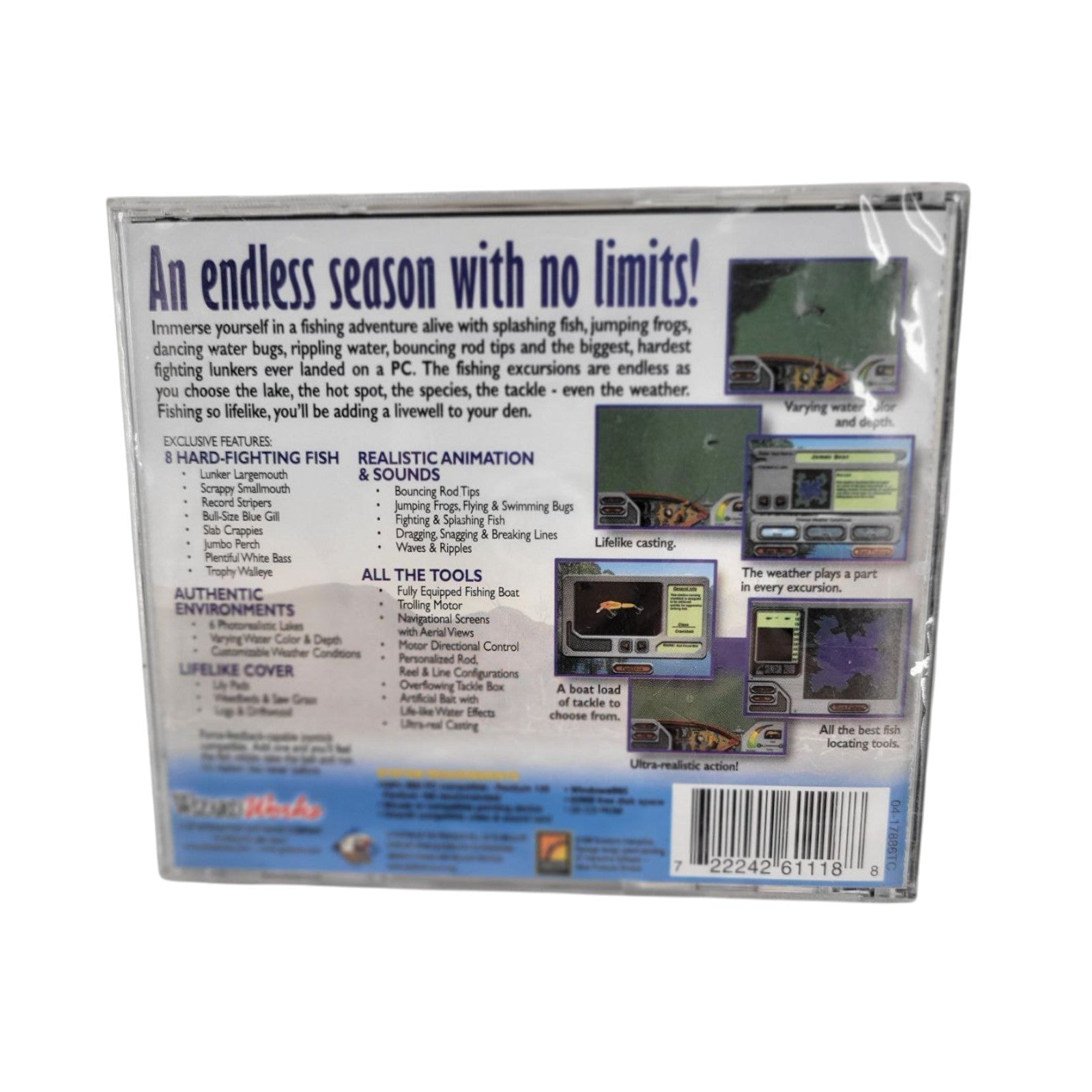 Vintage 1998 Pro Bass Fishing Interactive Fisihing Simulation PC Game Windows 95