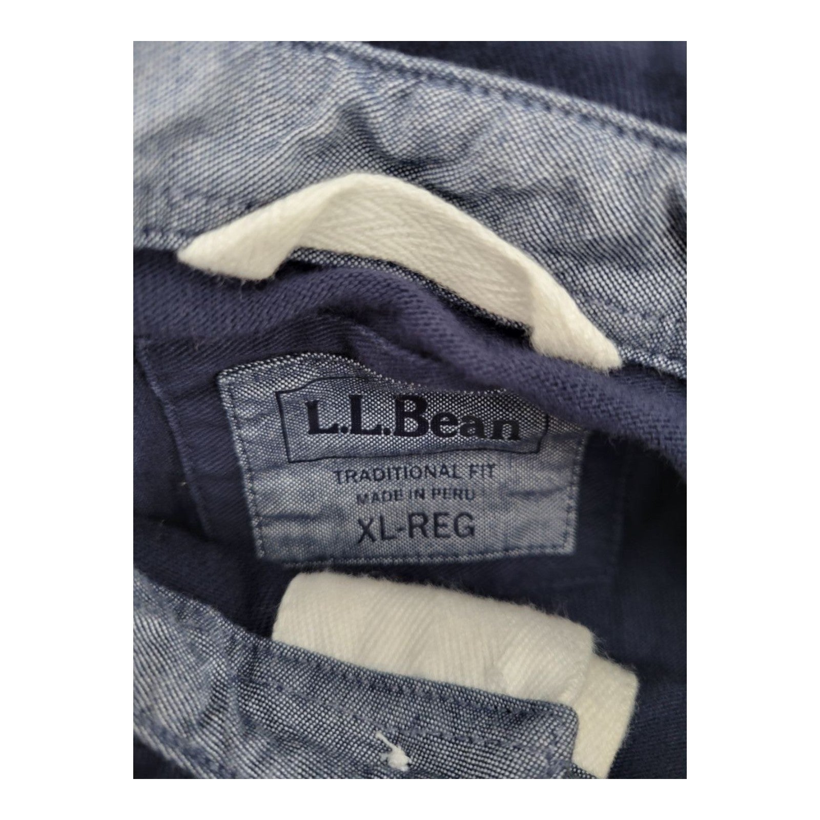 LL Bean Mens Long Sleeve Rugby Shirt Navy Traditional Fit Size XL