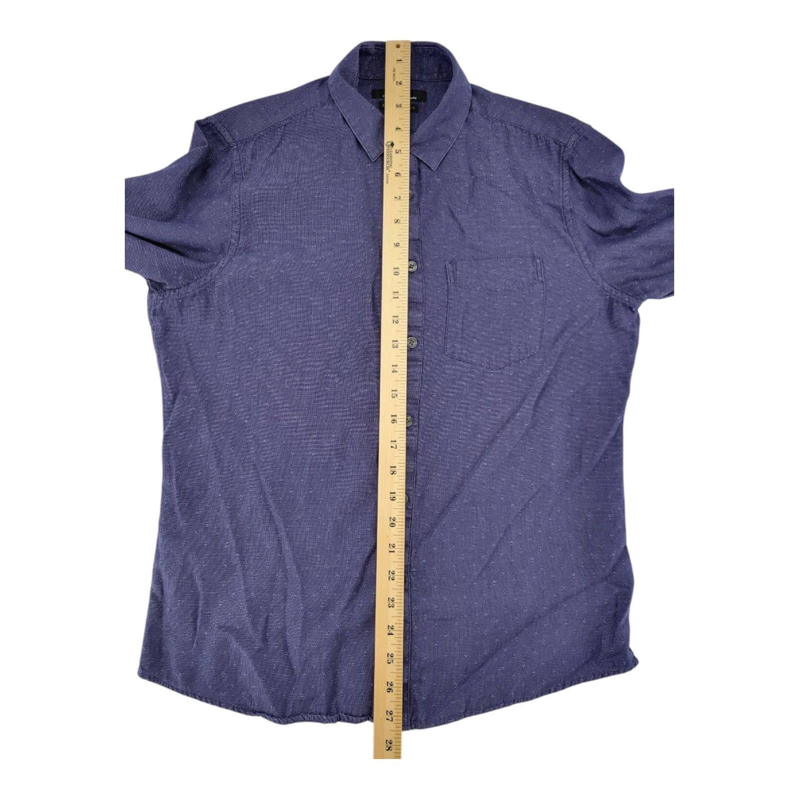 Marc Anthony Luxury Slim Fit Blue Textured Button Down Shirt Long Sleeve Mens S