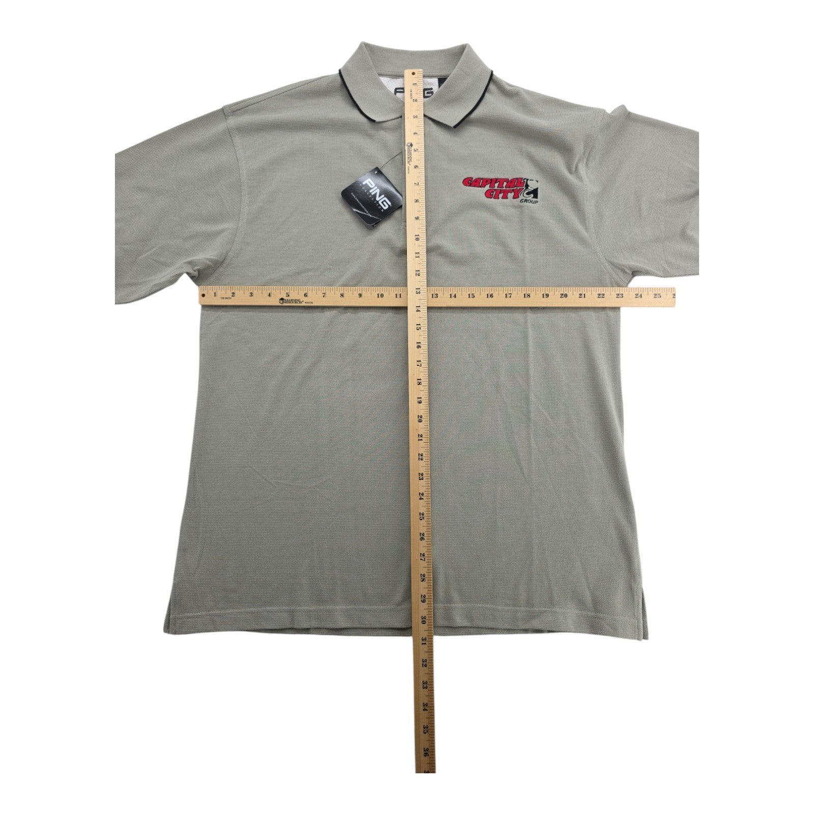 PING Collection Capital City Group Polo Shirt Men’s L Gray Golf Short Sleeve NEW