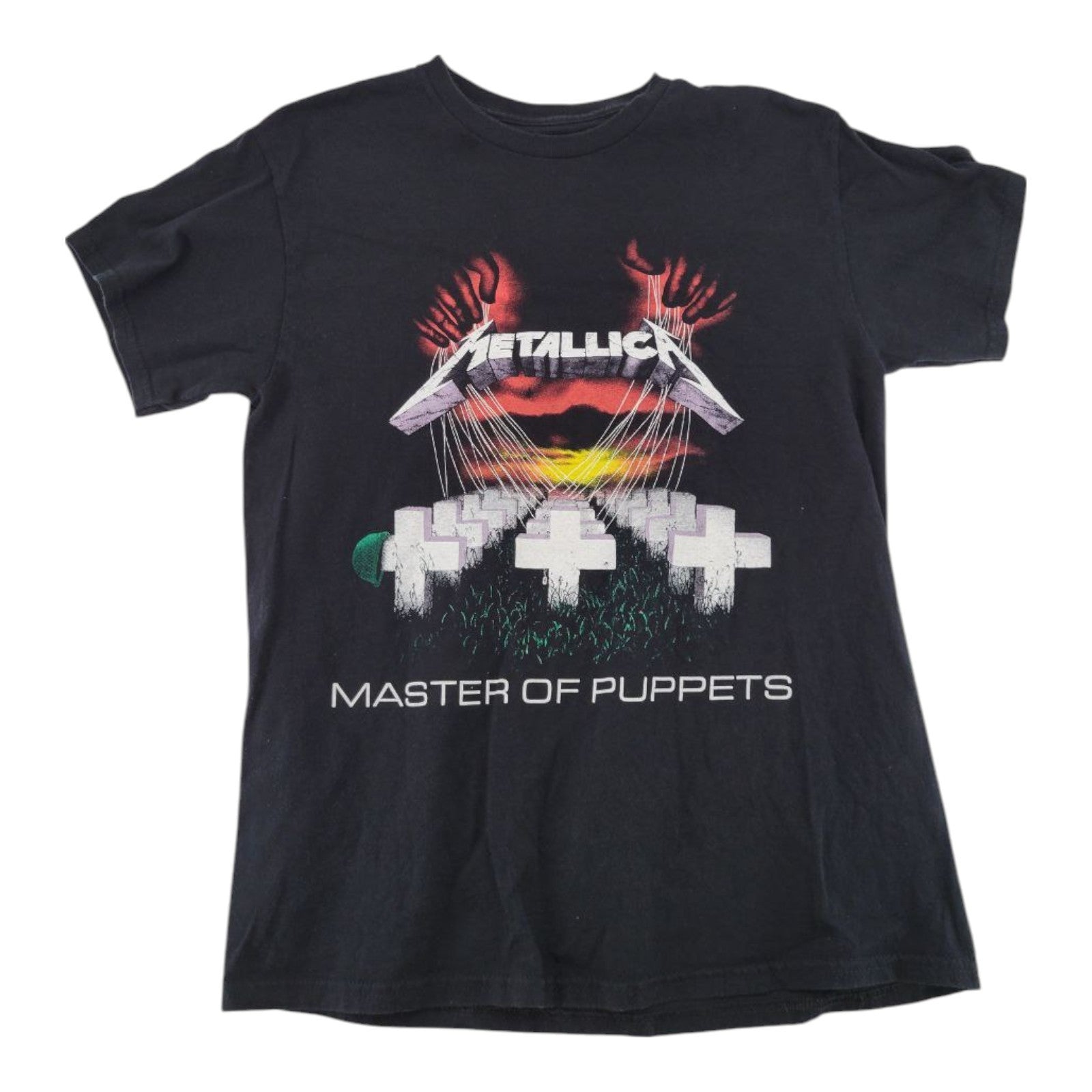 Metallica Master of Puppets T-Shirt Size M Black Cotton Vintage Look