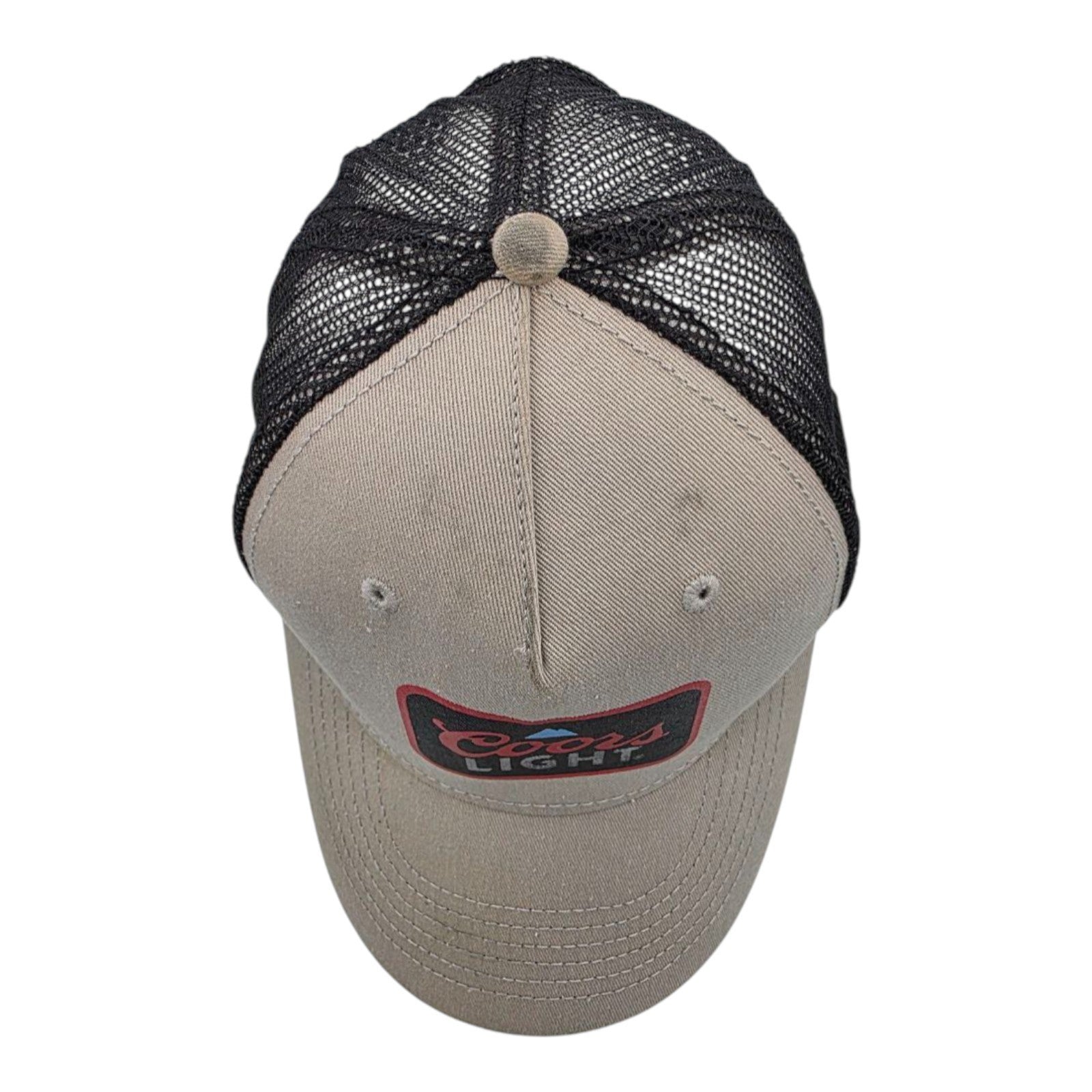 Coors Light Beer H3 Headwear Trucker Hat Beige Black Mesh Snapback Adjustable