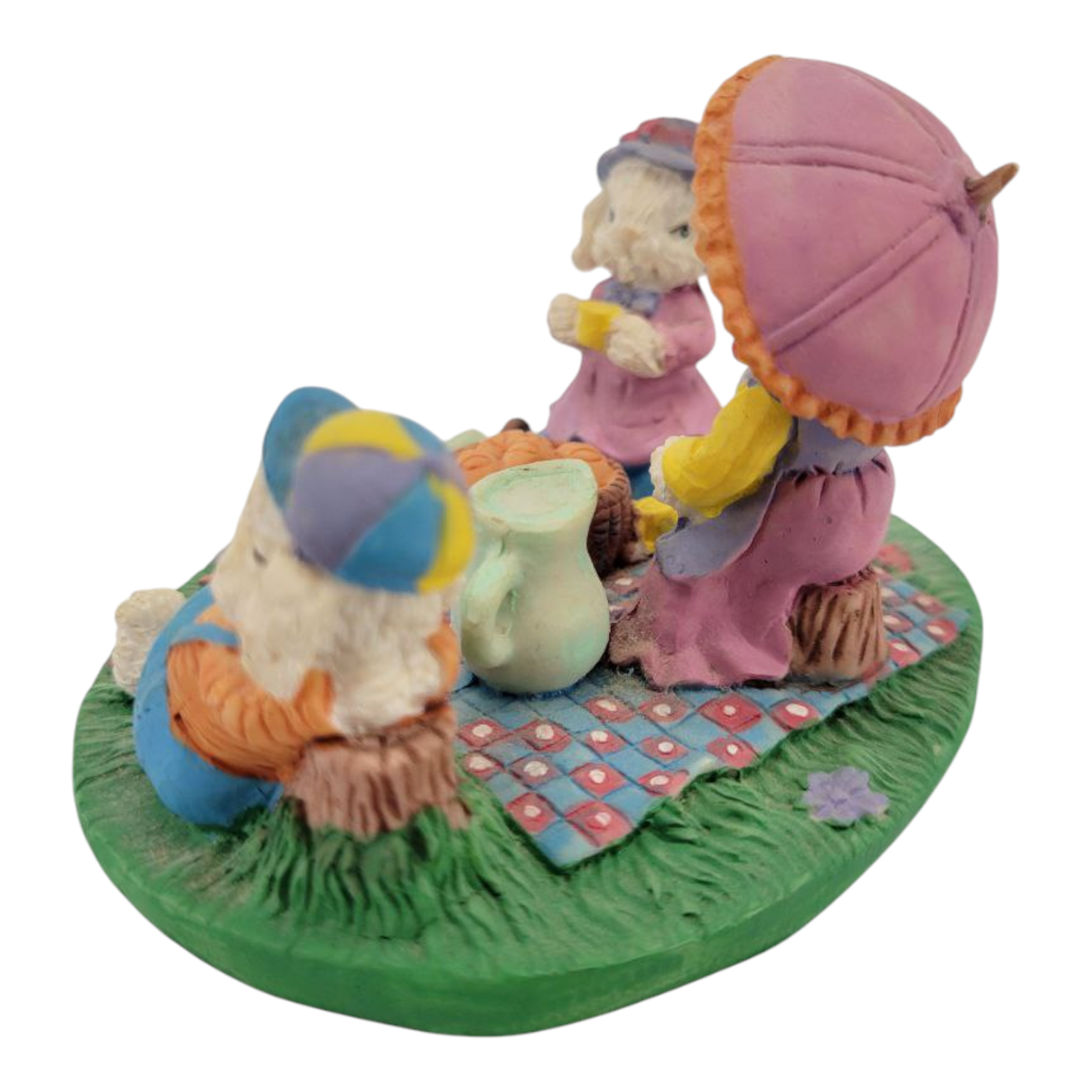 Vintage Easter Bunny Family Picnic Figurine Collectible Decor