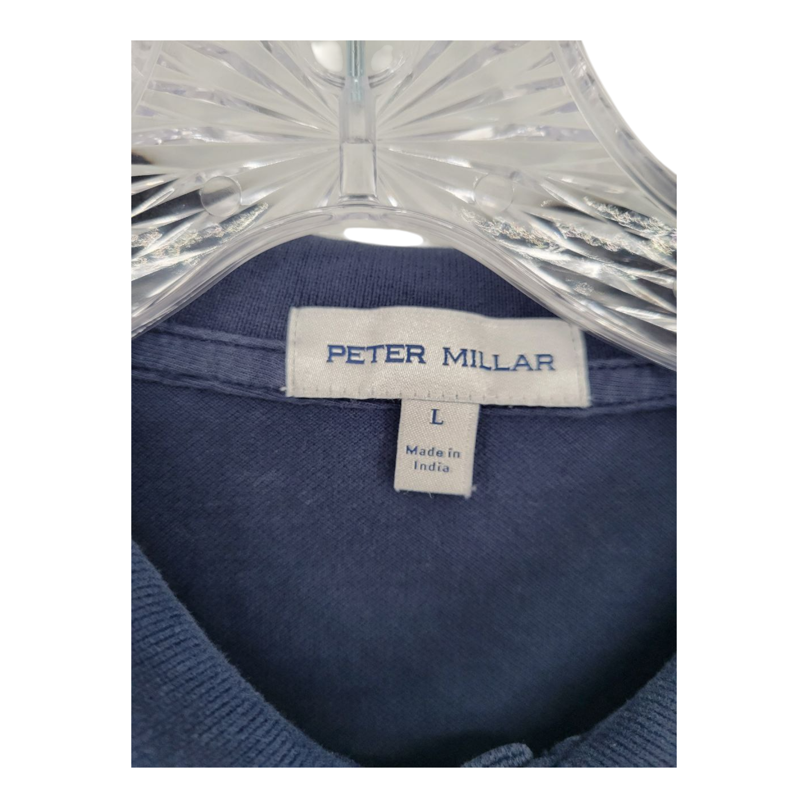 Peter Millar Navy Blue Cotton Polo Shirt Size L