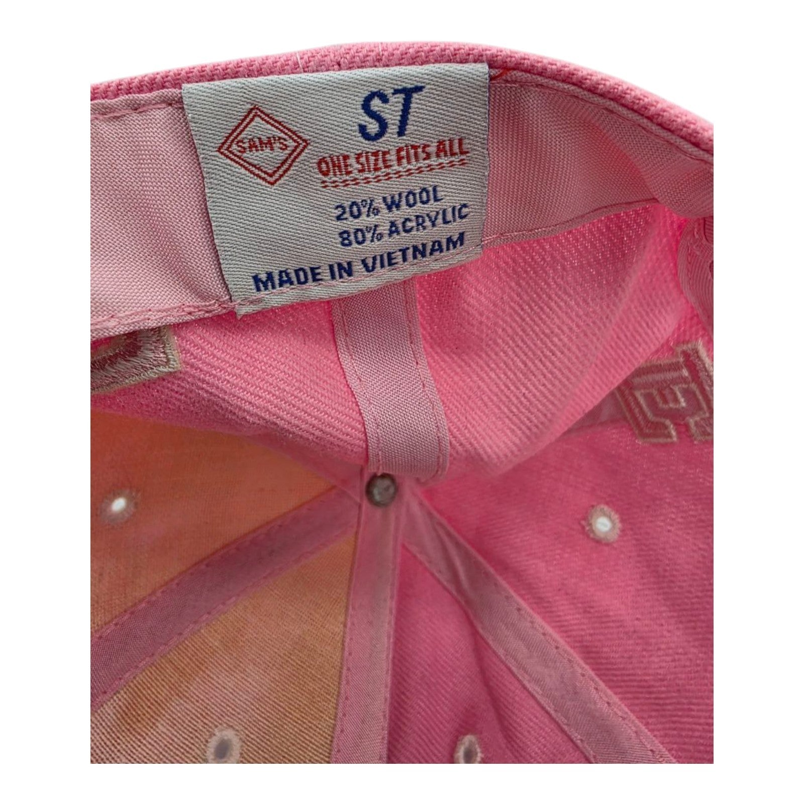 Sam's ST Pink Baseball Cap Embroidered E Logo Adjustable Strapback One Size