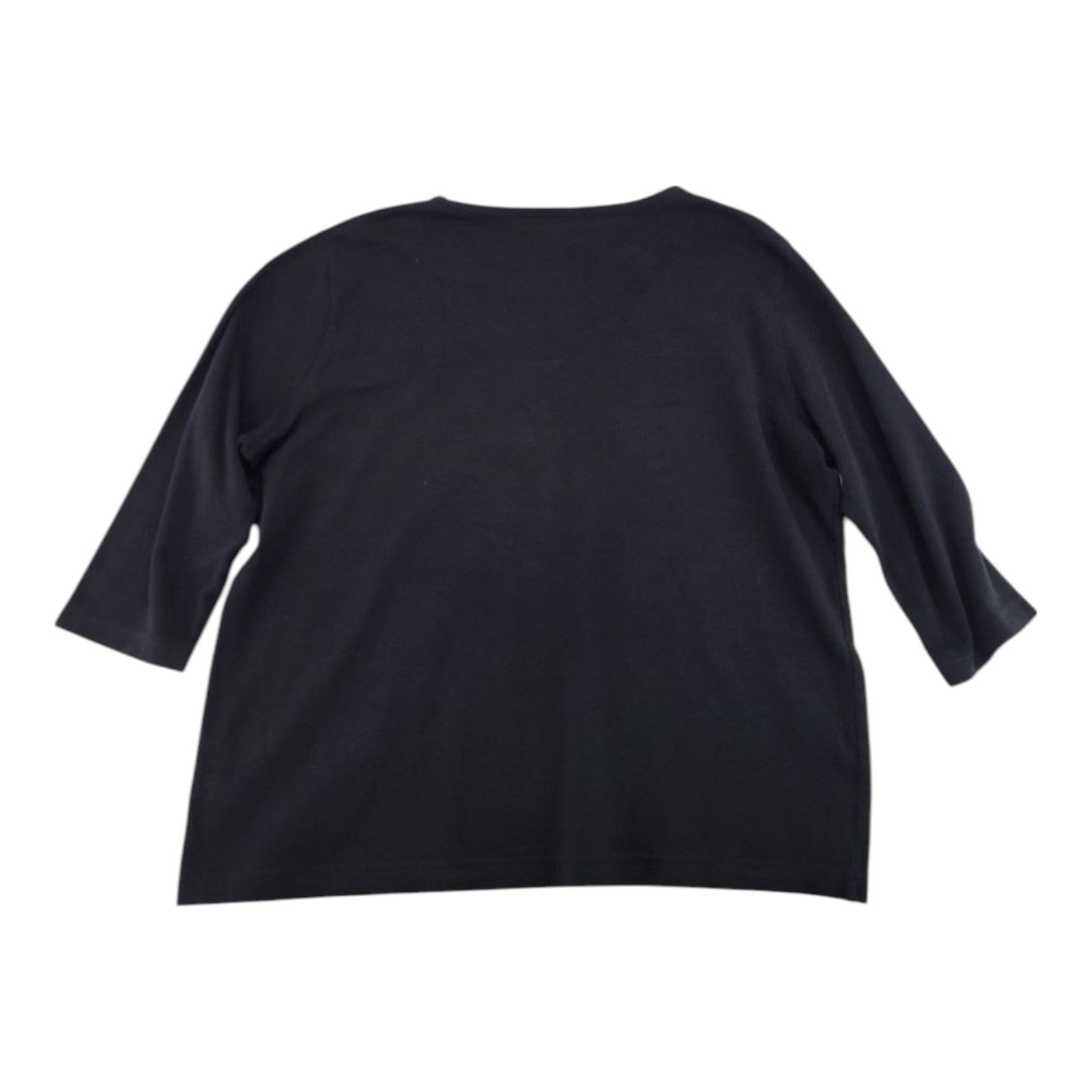 Get Lucky USA Black 3/4 Sleeve Beaded Scoop Neck Top Womens Size XL