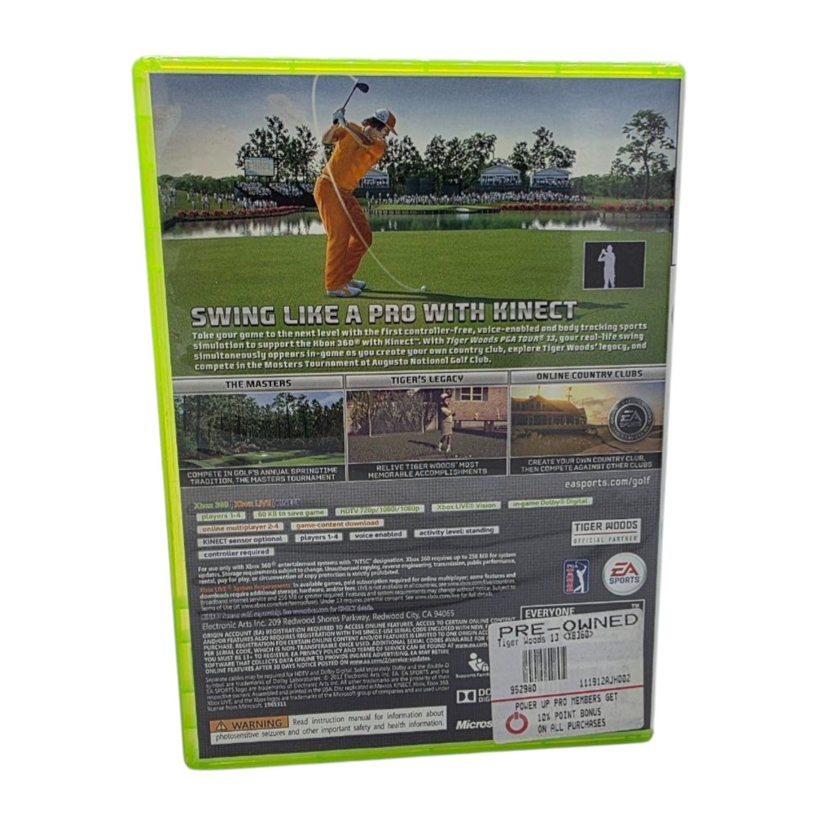 Tiger Woods PGA Tour 13 Xbox 360 Complete Tested 2012 No Manual