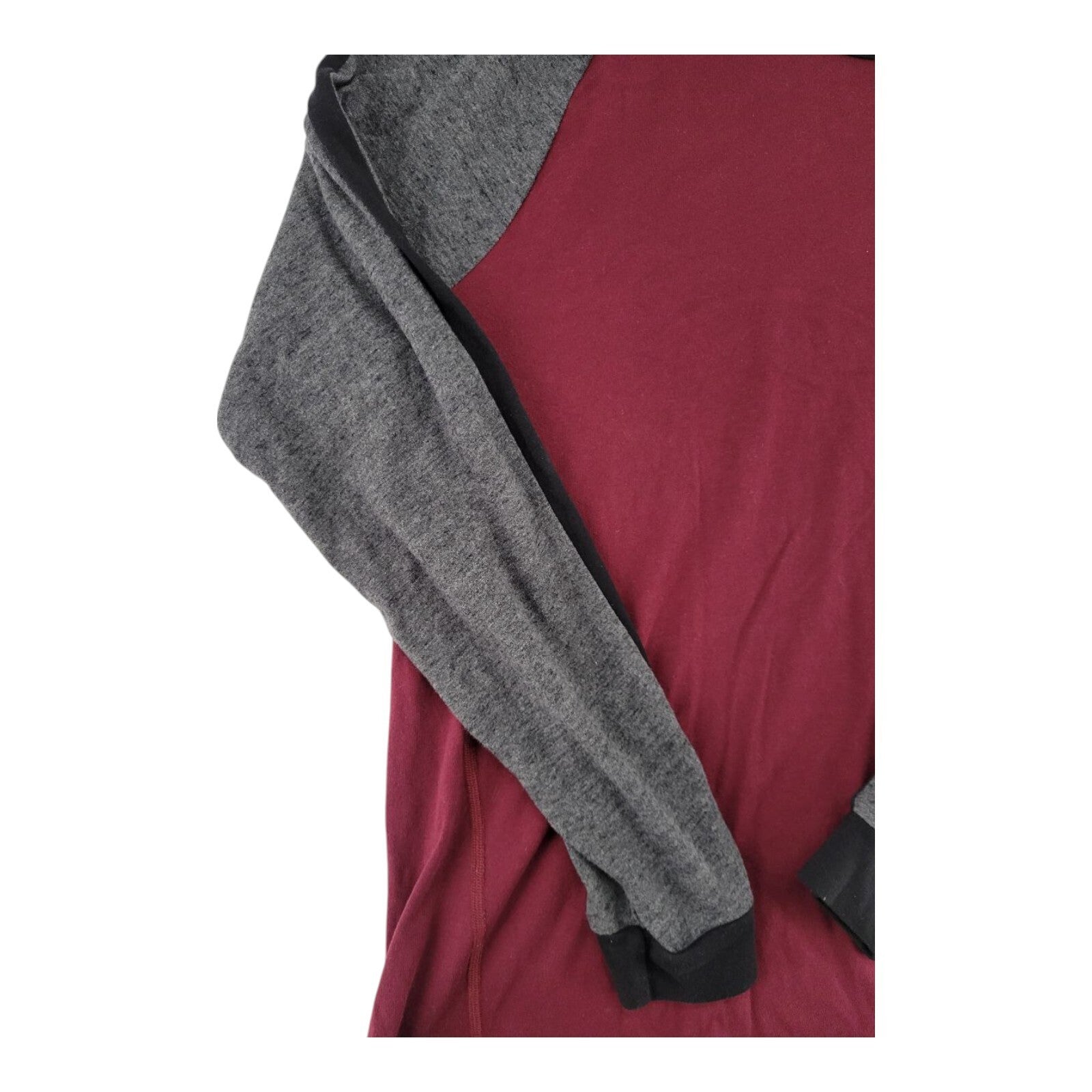 MSX by Michael Strahan Long Sleeve Shirt Maroon Gray Colorblock Size Medium