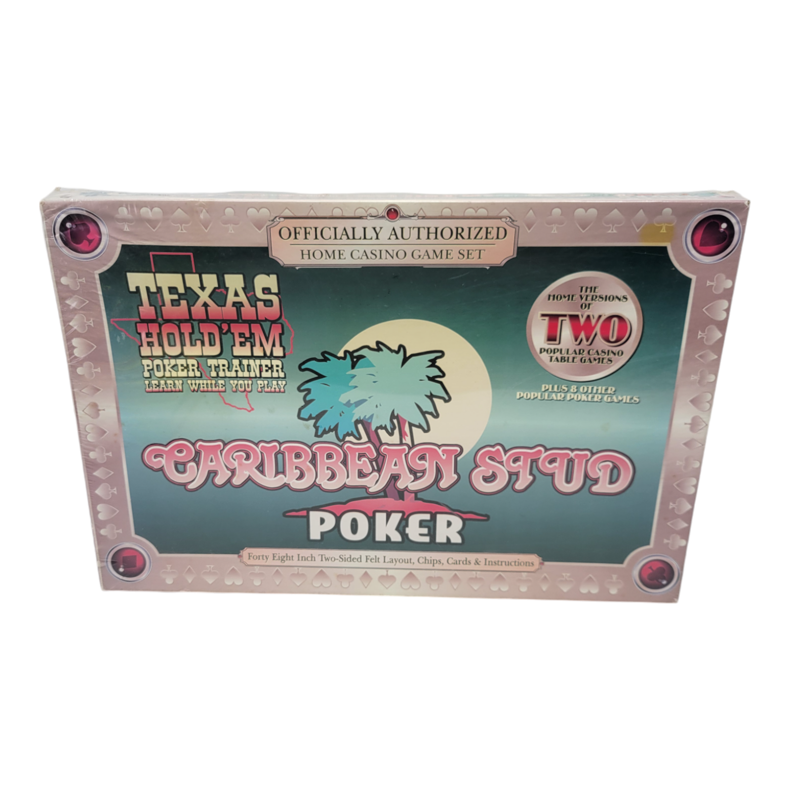 TDC Games Texas Hold'Em Caribbean Stud Poker Trainer Home Casino Game Set