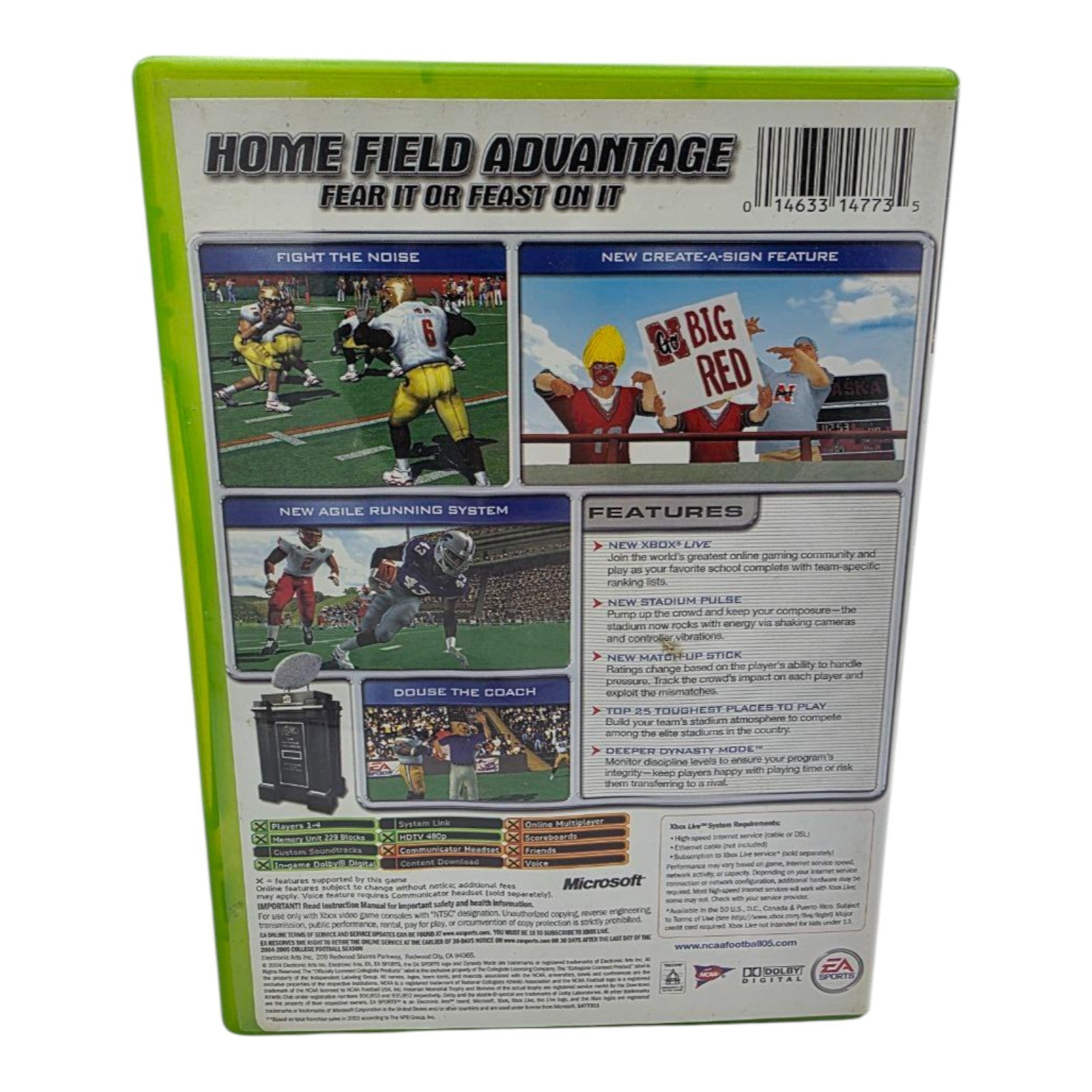 NCAA Football 2005 Xbox Complete CIB Manual & Disc Included