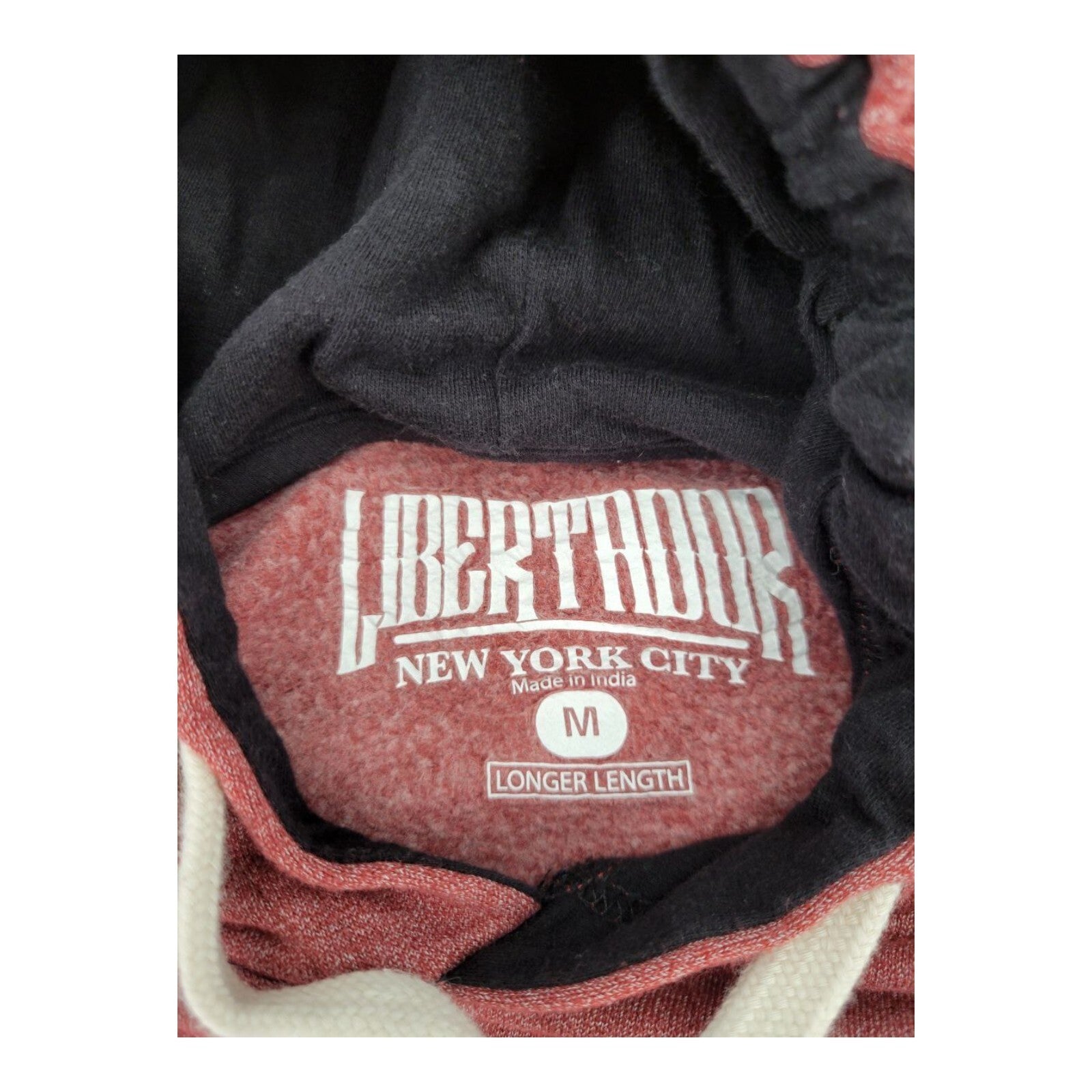 Libertador New York City Short Sleeve Hoodie Burgundy M Longer Length