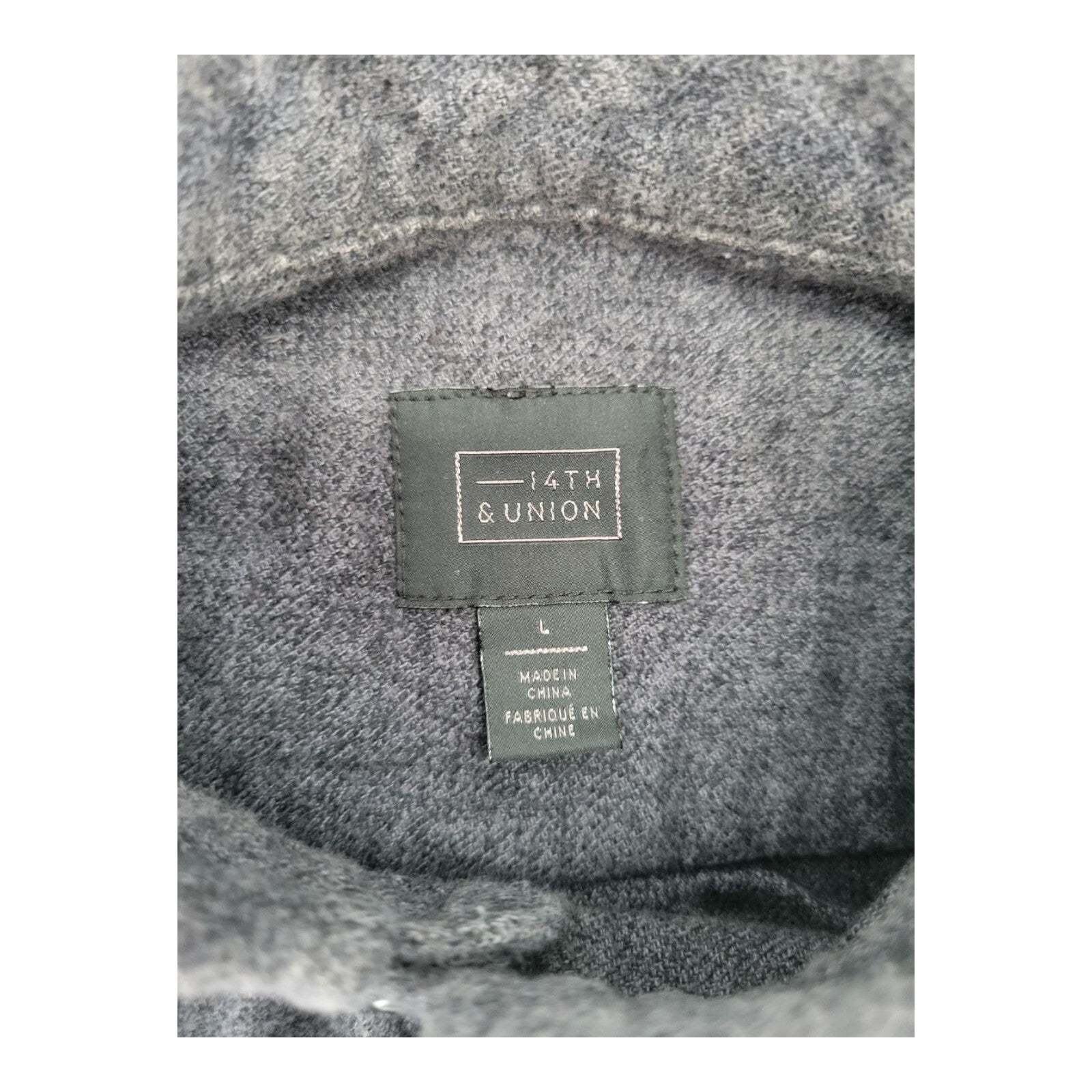 14th & Union Gray Dress Shirt Mens Button Up Long Sleeve Size L