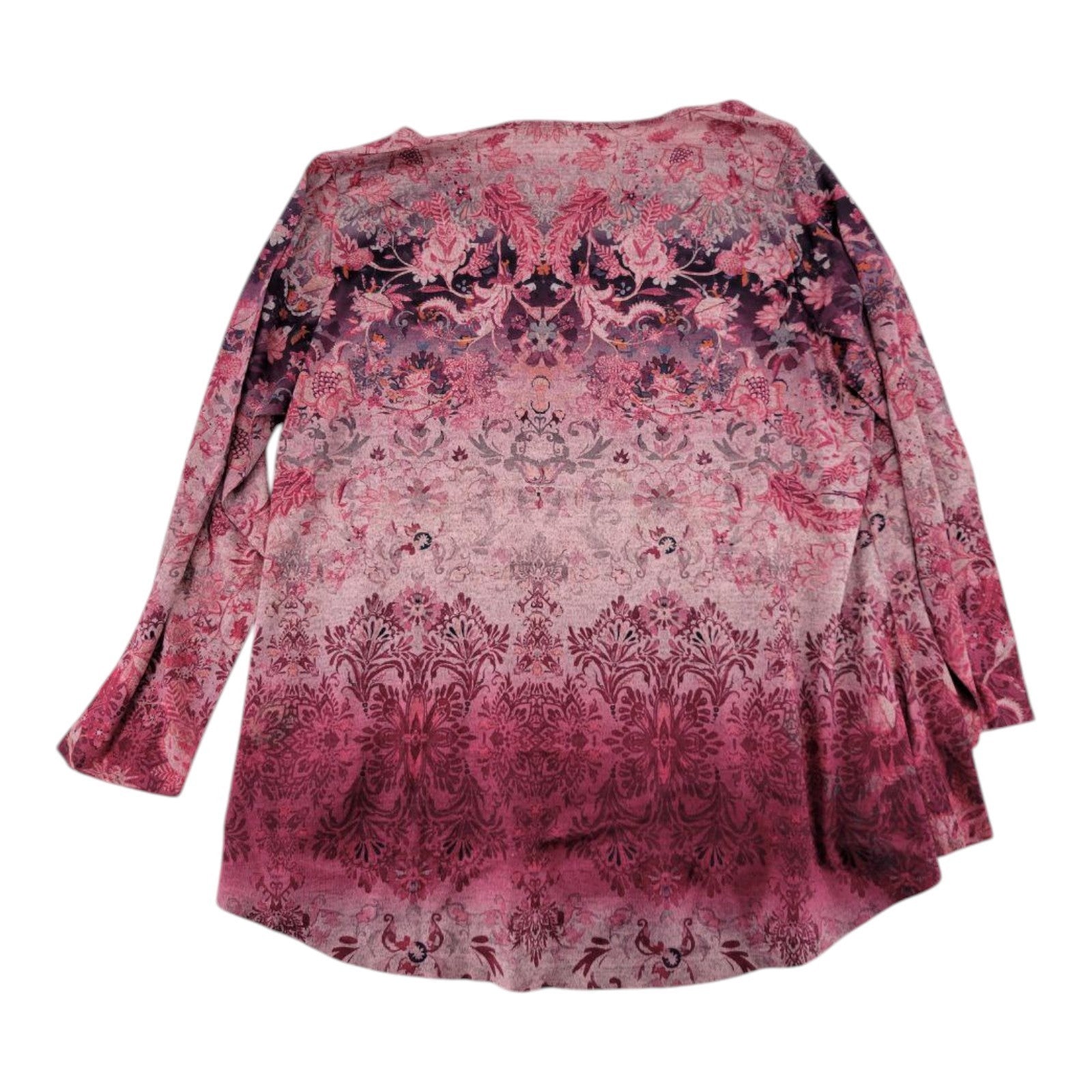 Style & Co Women's Floral Sequin Tunic Top 2X Long Sleeve