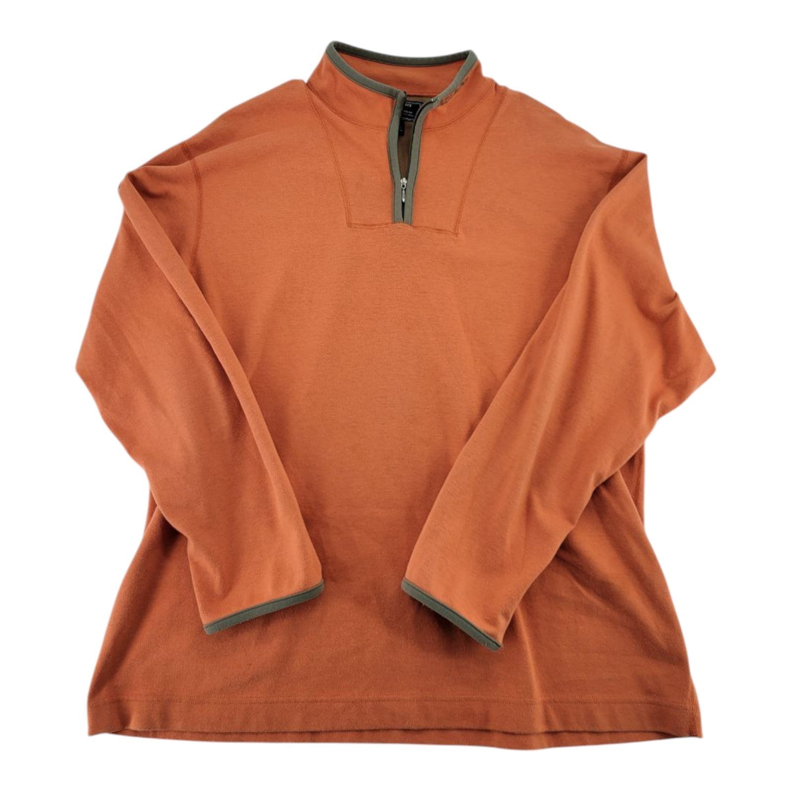 Polo Sport Ralph Lauren Mens Orange Quarter Zip Mock Neck Pullover Shirt Size L