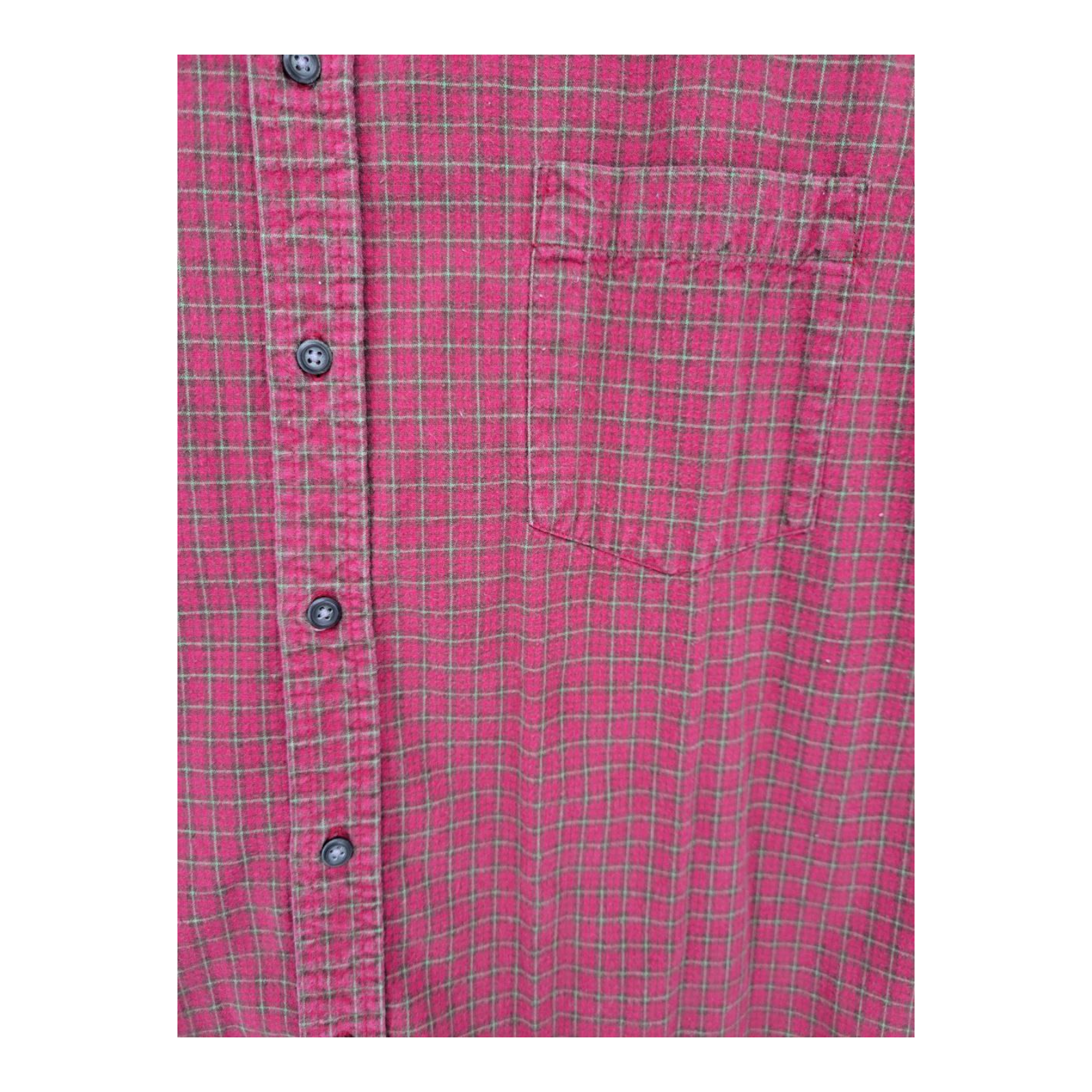 Gap Mens Red Green Plaid Flannel Shirt Long Sleeve XXL