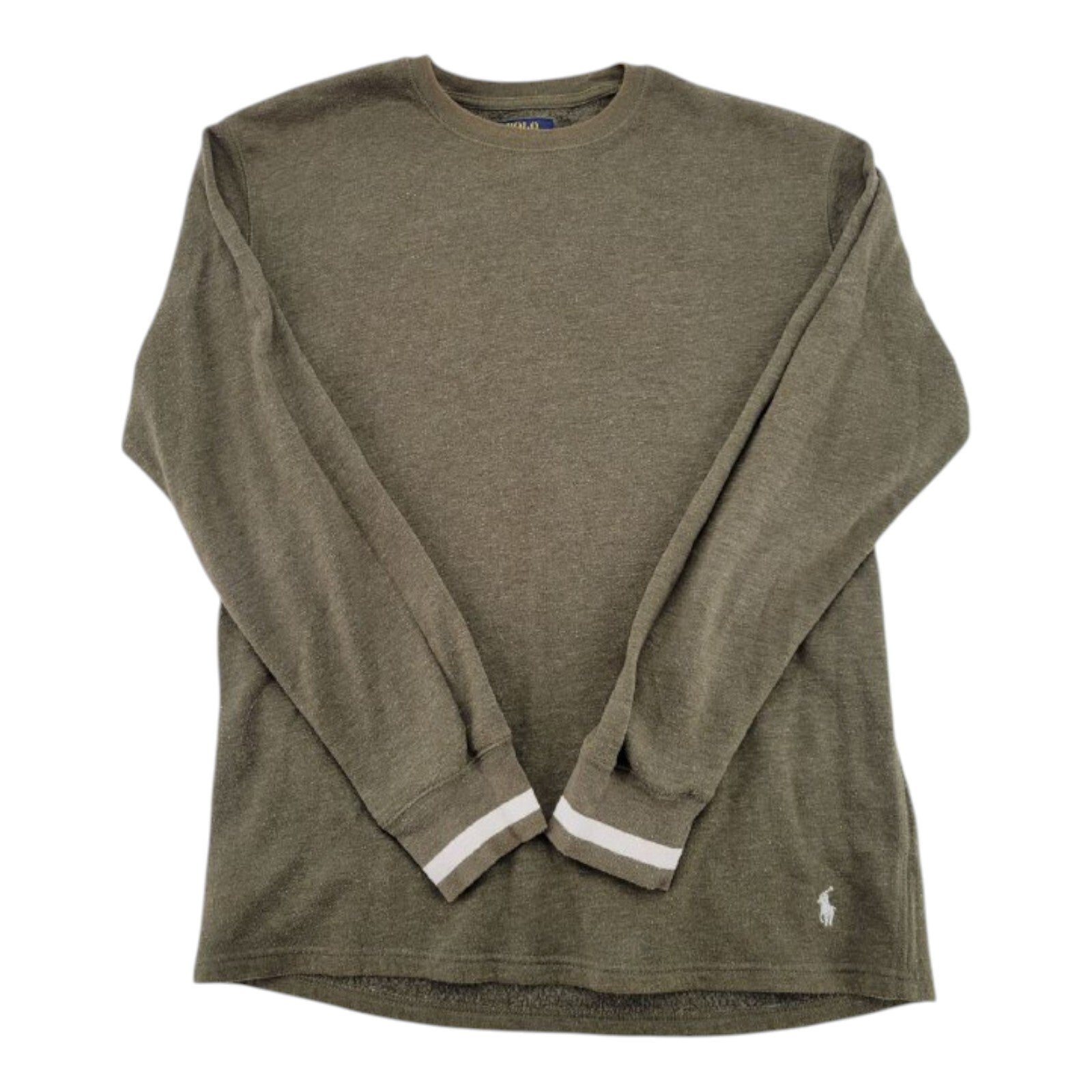 Polo Ralph Lauren Green Fleece Pullover Shirt Mens Sleepwear Long Sleeve Size L