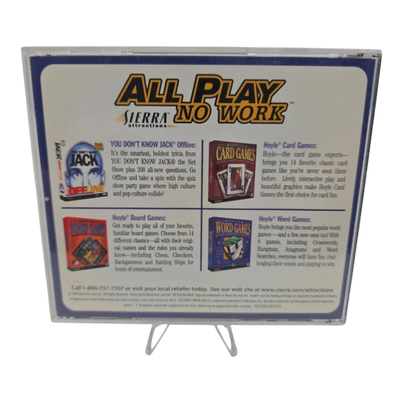 Hoyle Casino PC CD-ROM Game Sierra 1999 All Play no Work Tested and Working