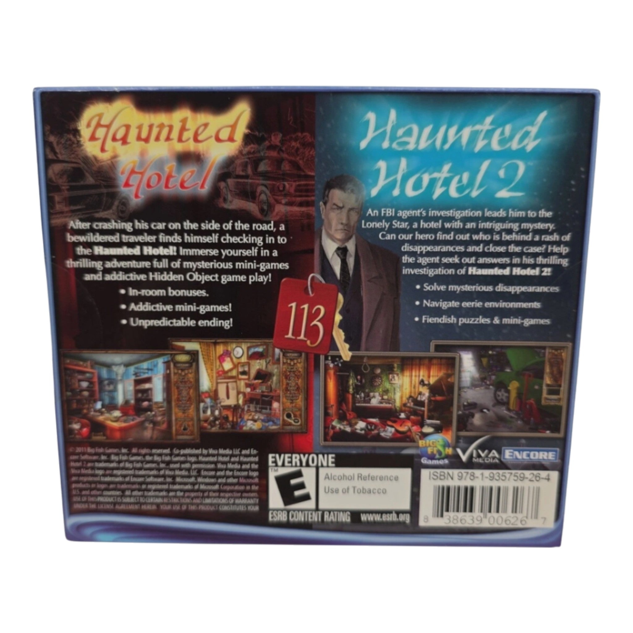 Haunted Hotel & Haunted Hotel 2 PC CD-ROM 2 Game Pack Big Fish Viva Media Encore