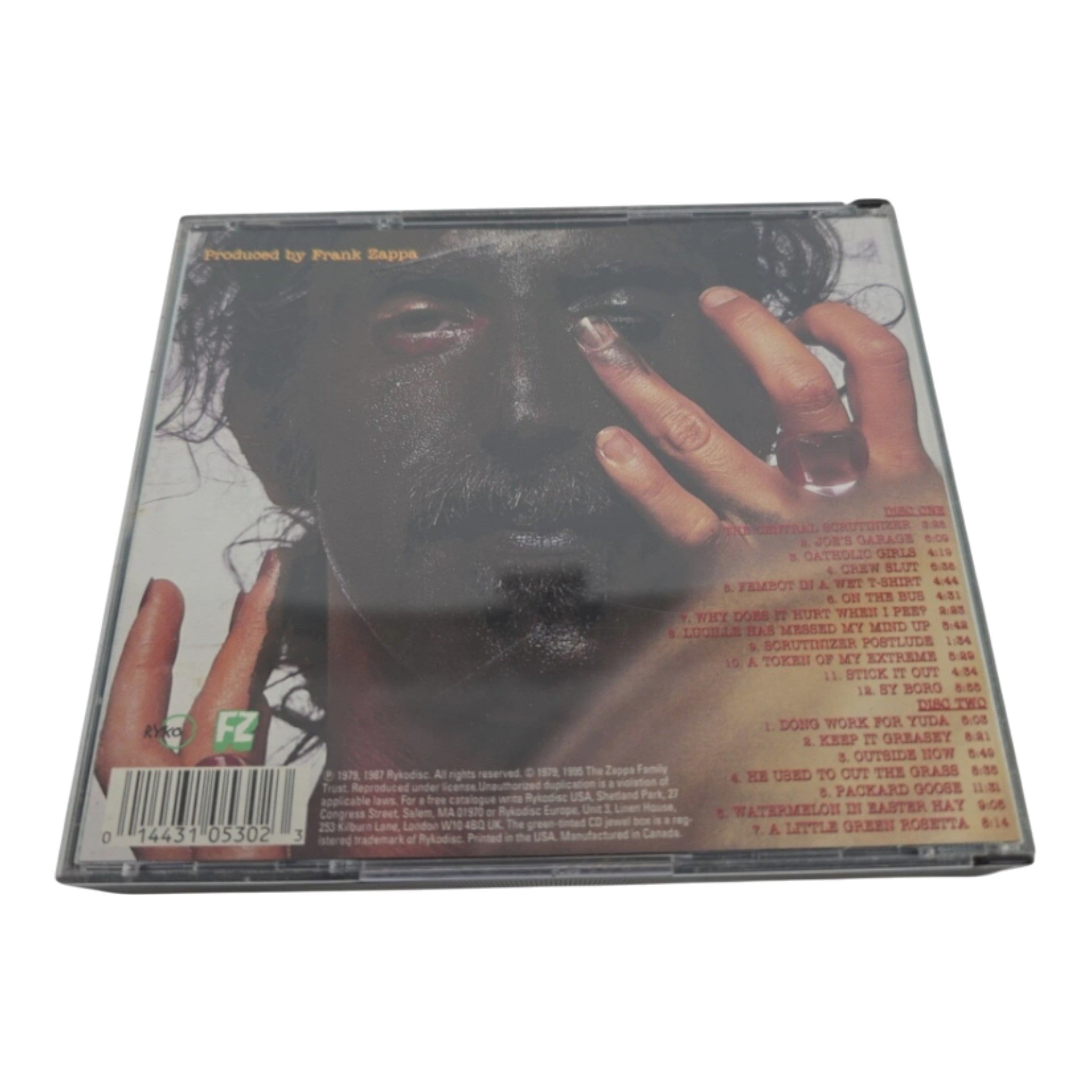 Frank Zappa Joe’s Garage Acts I, II & III 2-CD Album RykoDisc RCD