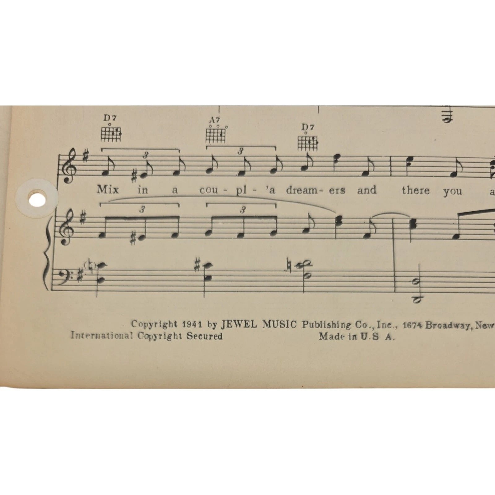 Moonlight Cocktail 1941 Glenn Mille & Orchestra Edition Sheet Music Vintage