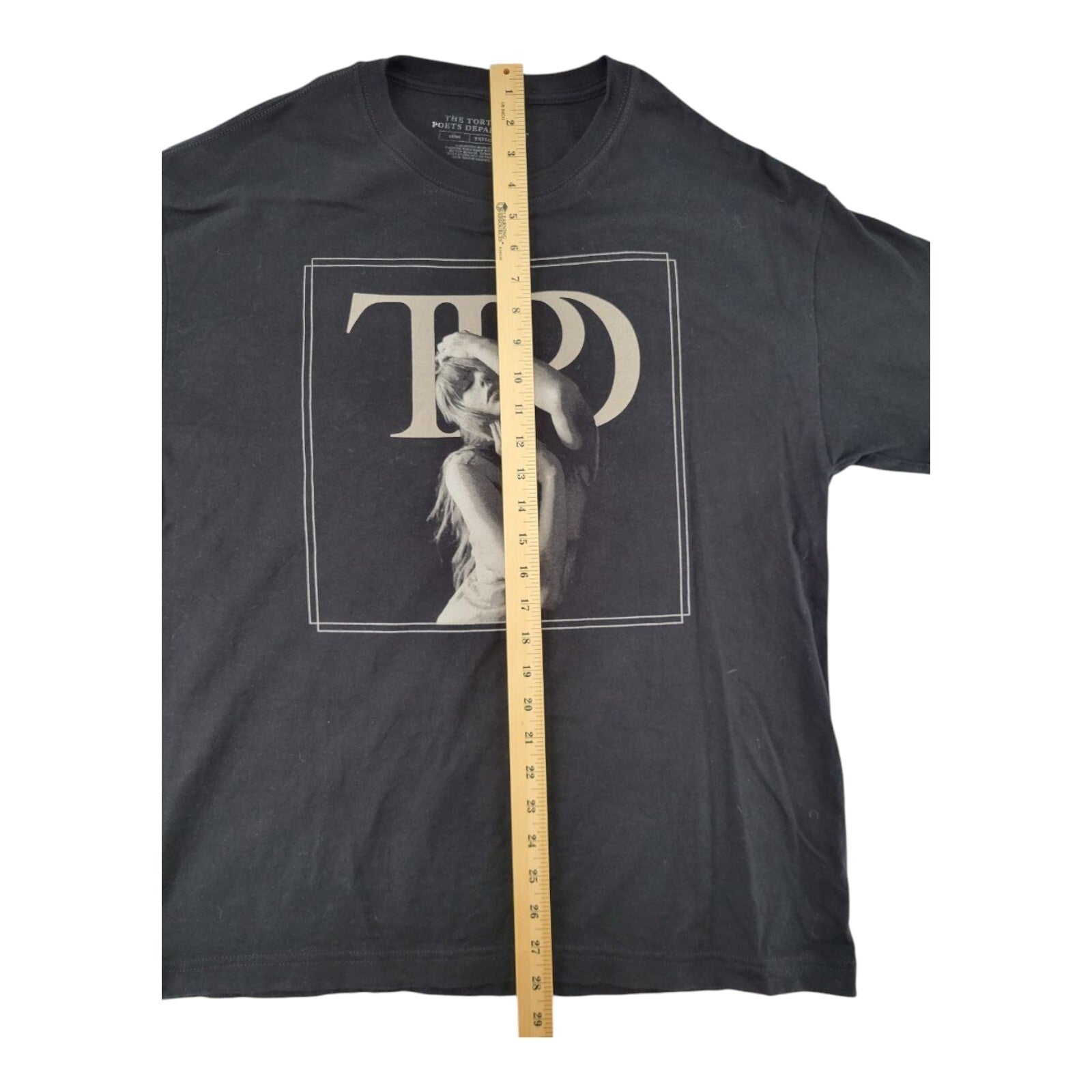 Taylor Swift The Tortured Poets Department T-Shirt Black Graphic Tee Size L