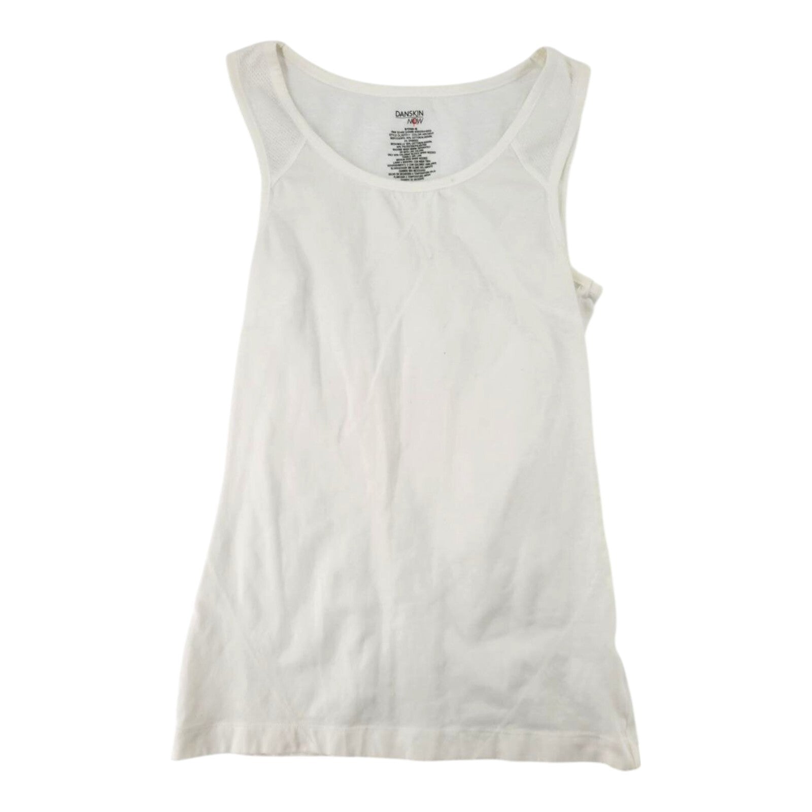 Danskin Now White Fitted Mesh Back Workout Tank Top Size Small