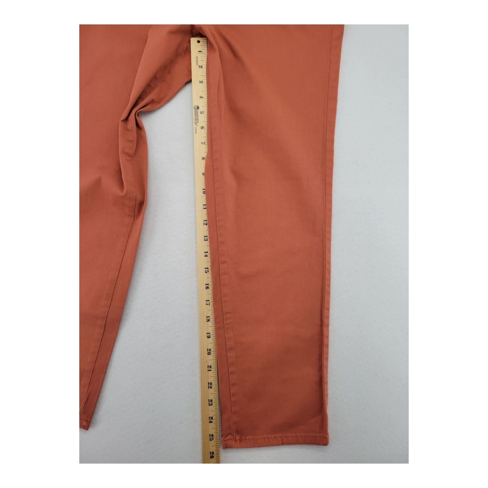 Style & Co Women's Ankle Pants Size 6 Rust Mid Rise Stretch Cotton Casual