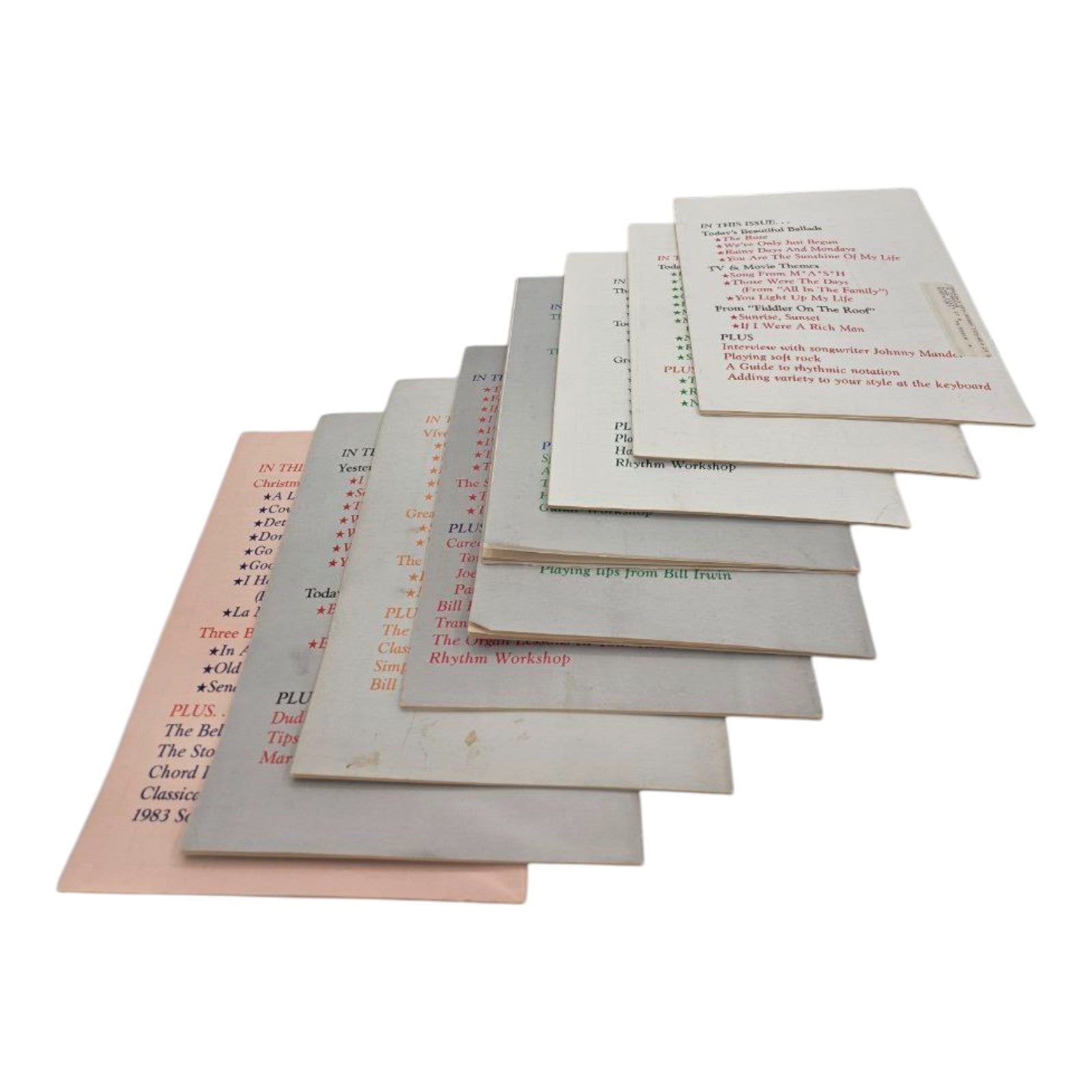 Lot of 9 Vintage 1983 Sheet Music Magazines Christmas Around the World & More