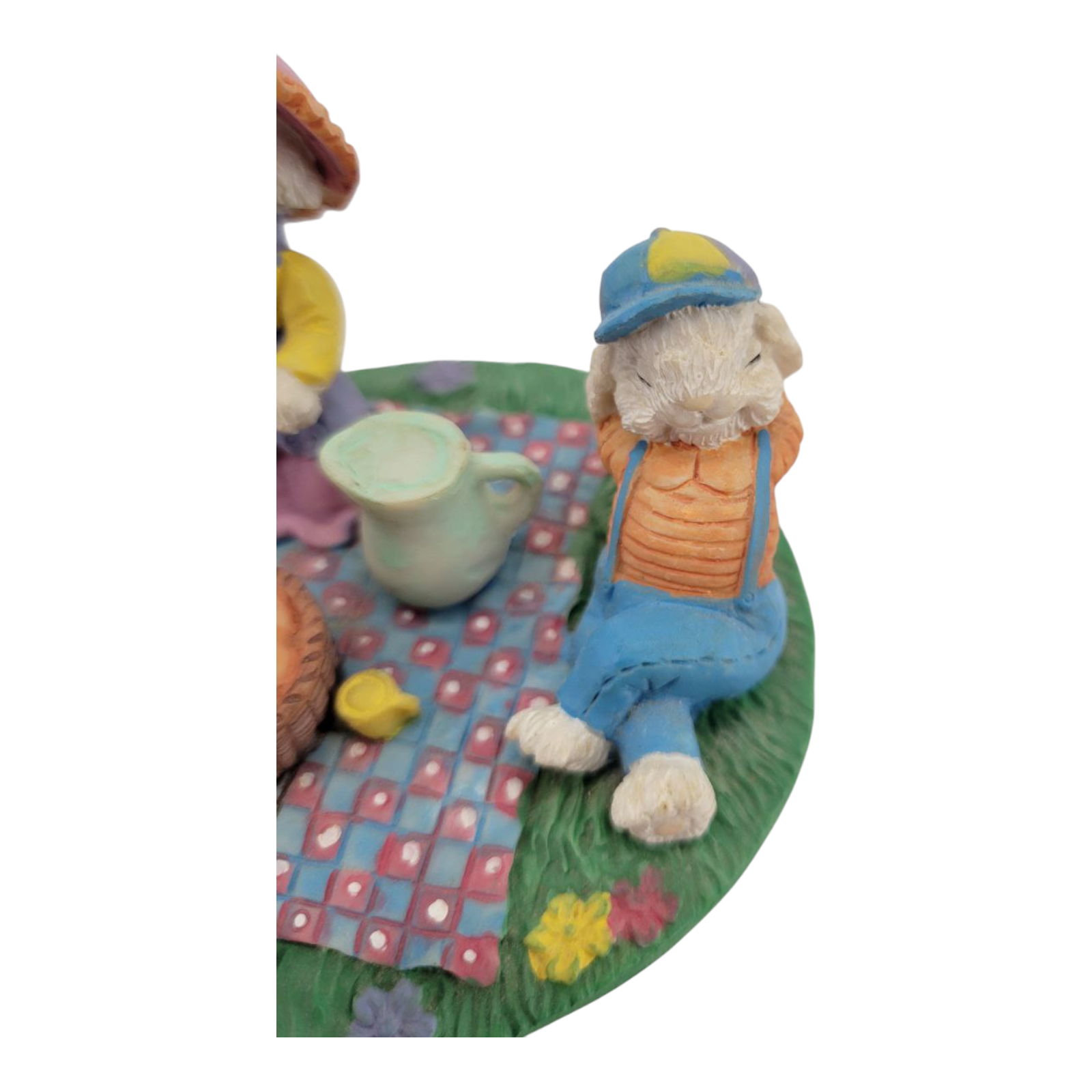 Vintage Easter Bunny Family Picnic Figurine Collectible Decor