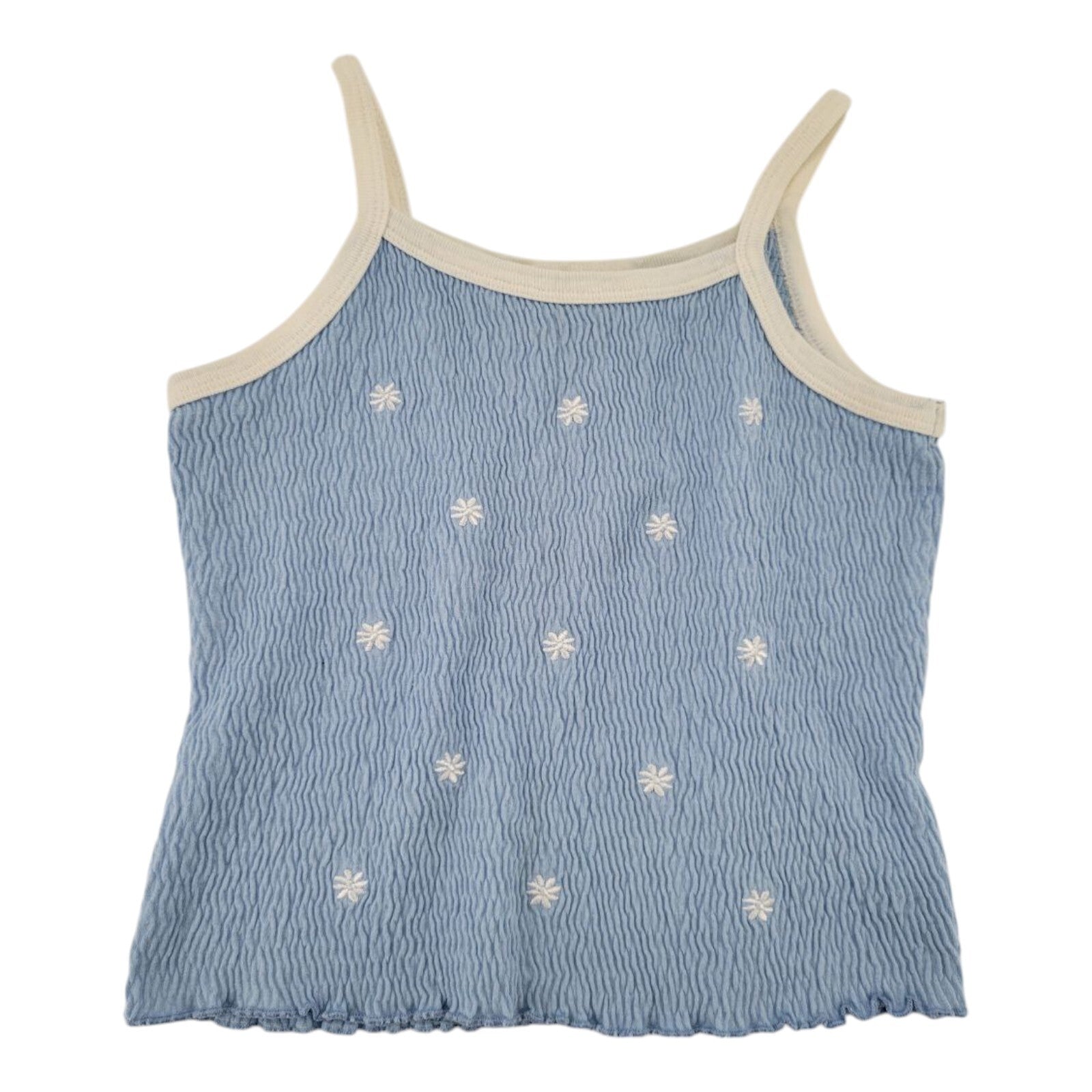 Los Angeles Express Blue White Floral Crop Cami Top Size Large 12–14