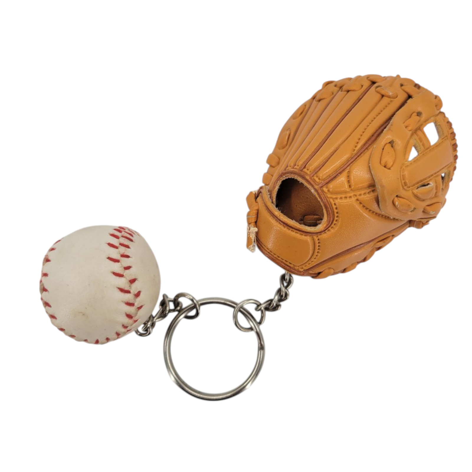 Lot of 2 Keychains Baseball Glove Ball & Miller Lite Bottle Opener Bar Tool