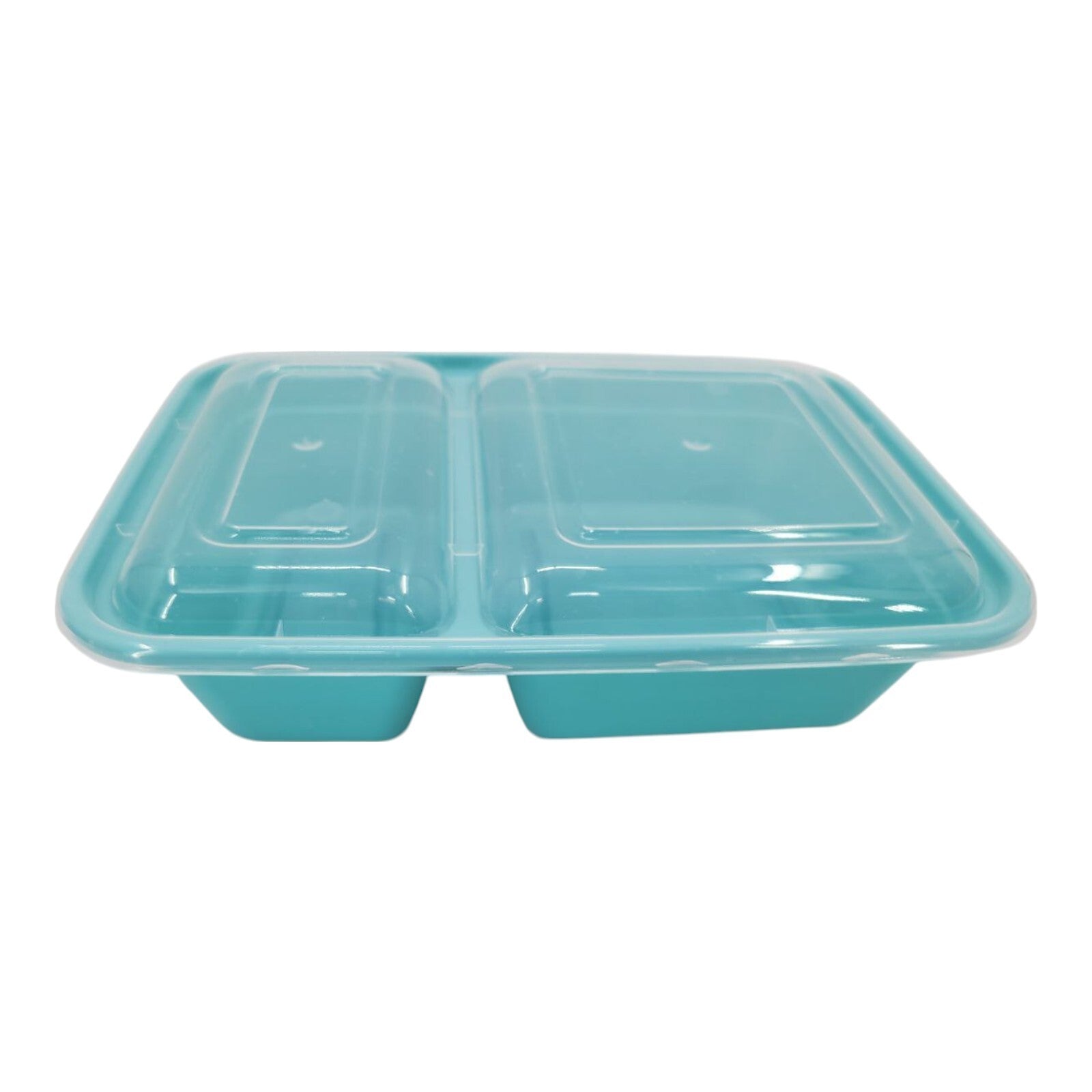 Set of 20 Two Compartment Plastic Meal Prep Containers With Sealing Lids 0.9L