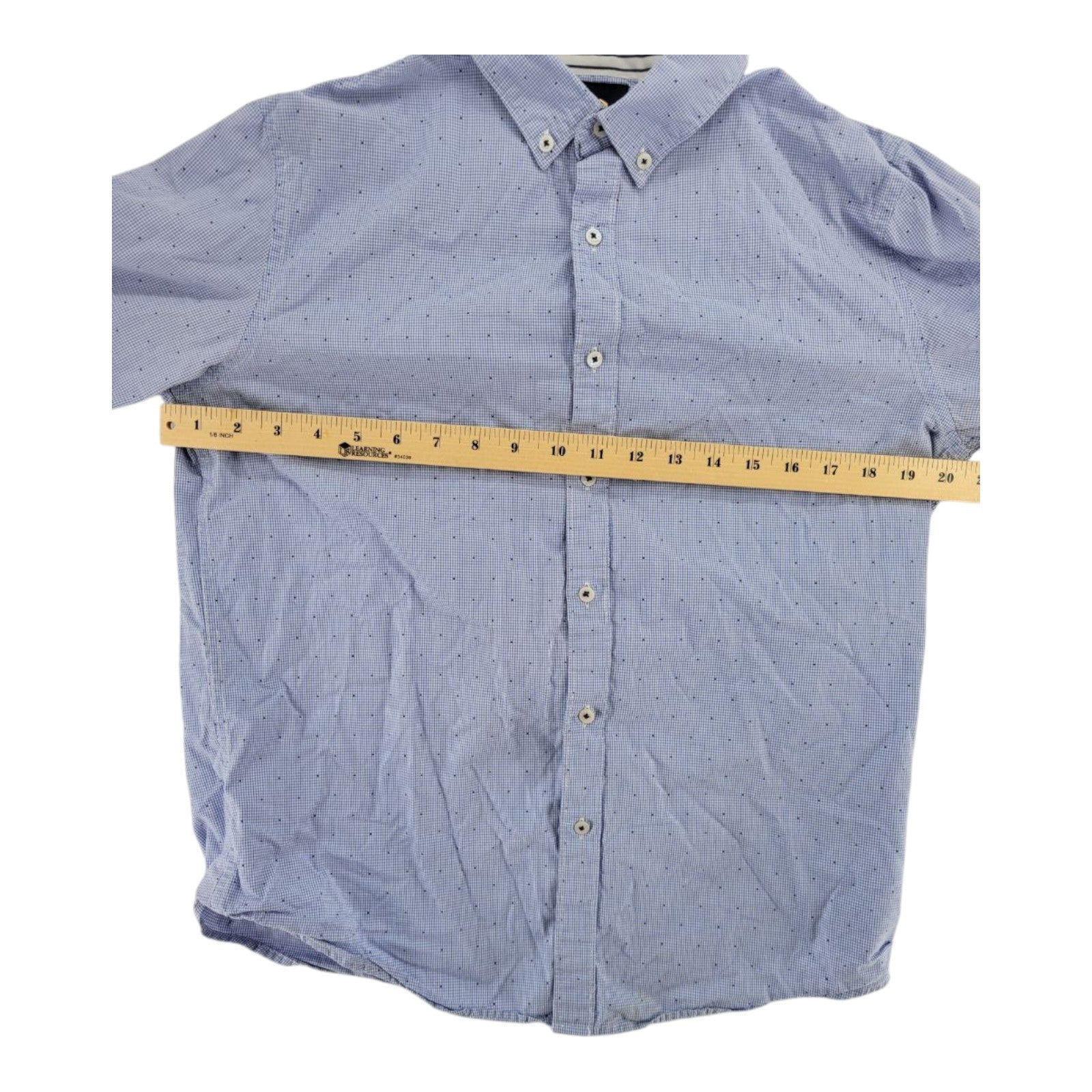 D&F Ricky Singh Men's Blue Checkered Button-Up Shirt Long Sleeve Casual M